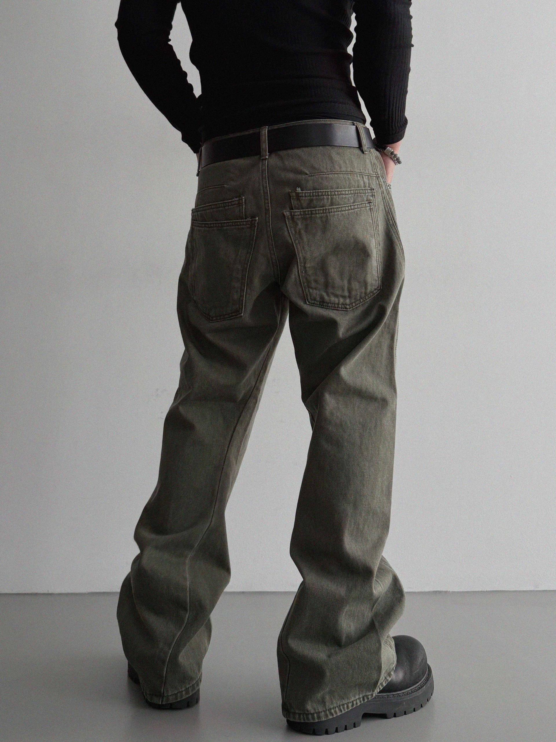 FW Double pocket curved flare pants