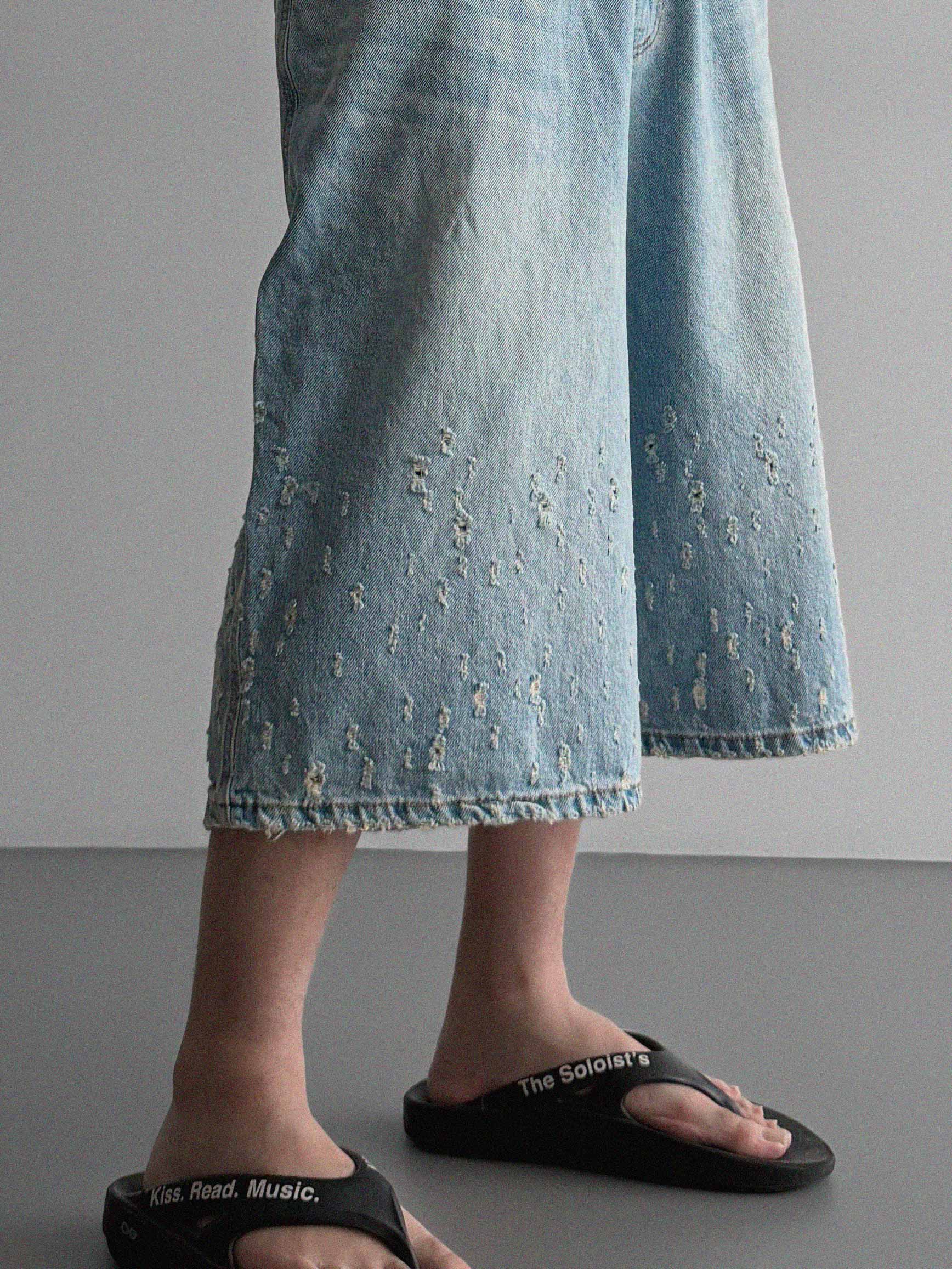 Bullet denim bermuda pants