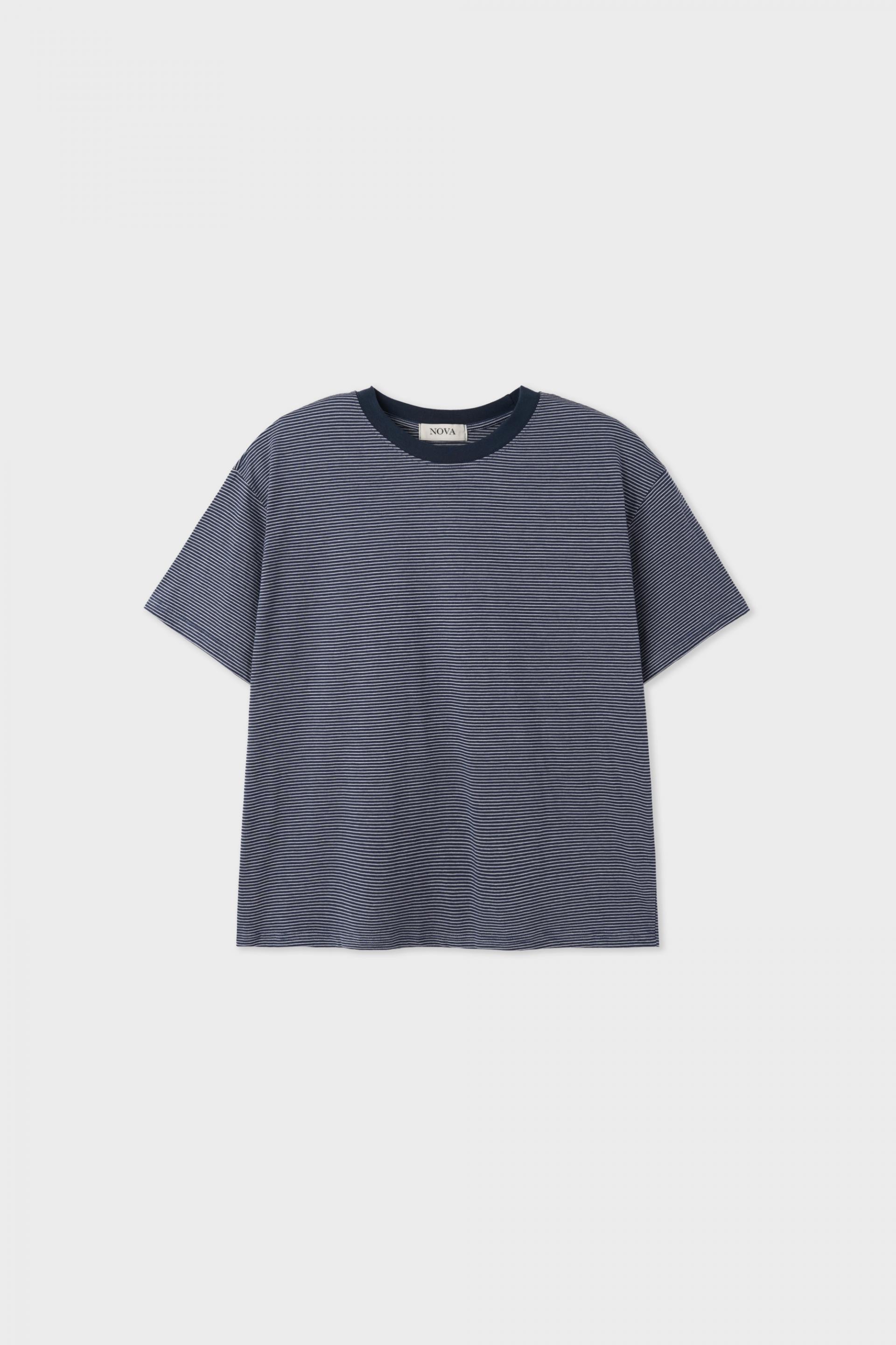 Stripe ringer crop half t