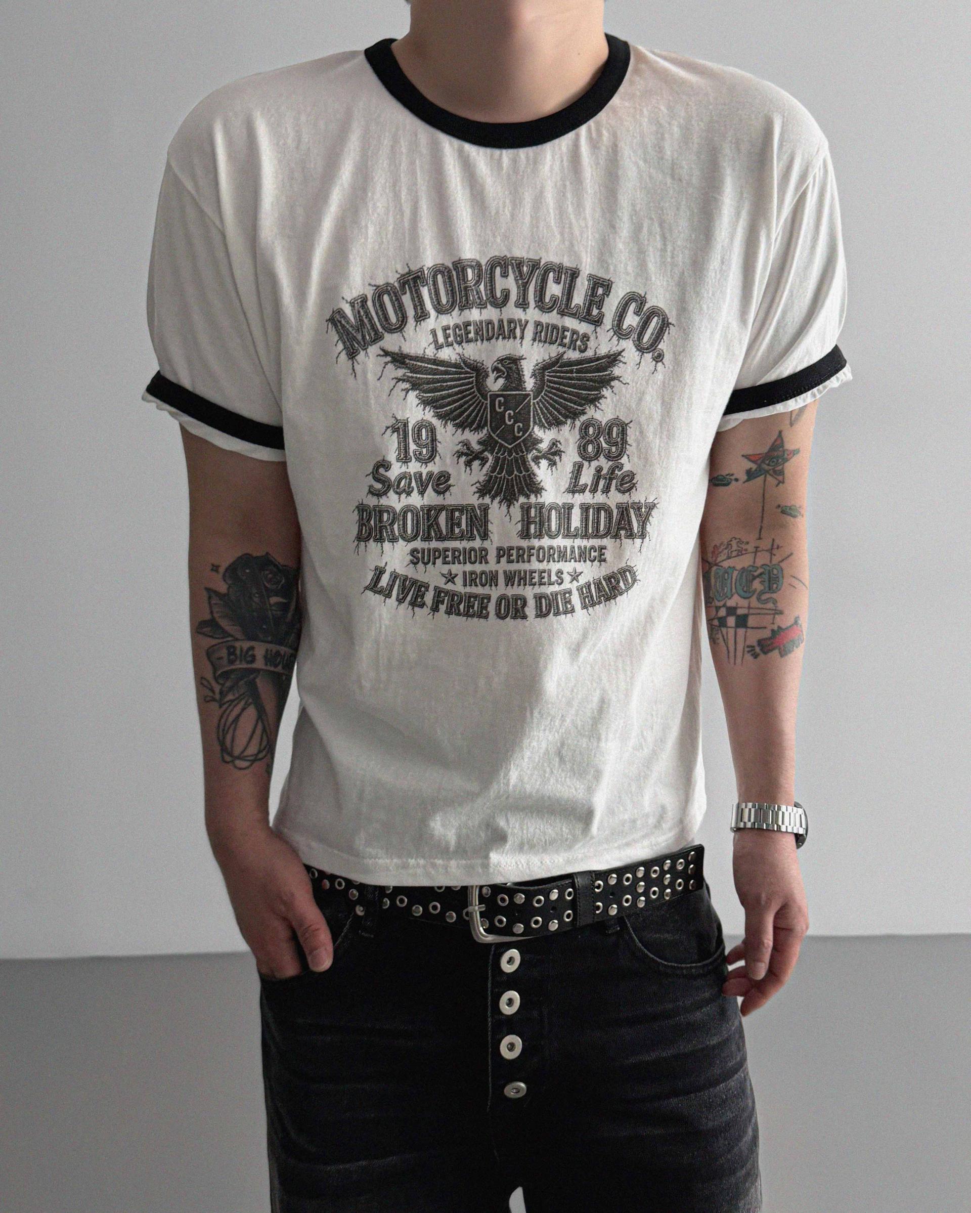 Moto ringer crop half t