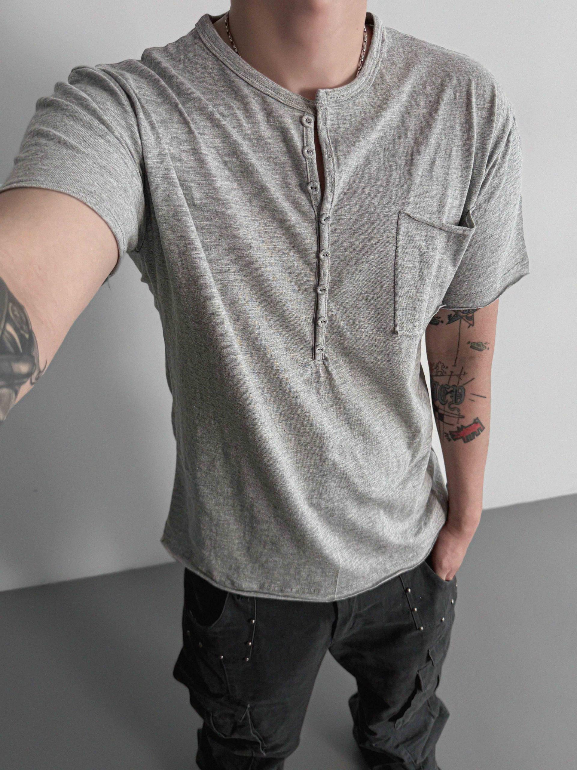 Burton slab henley neck half t