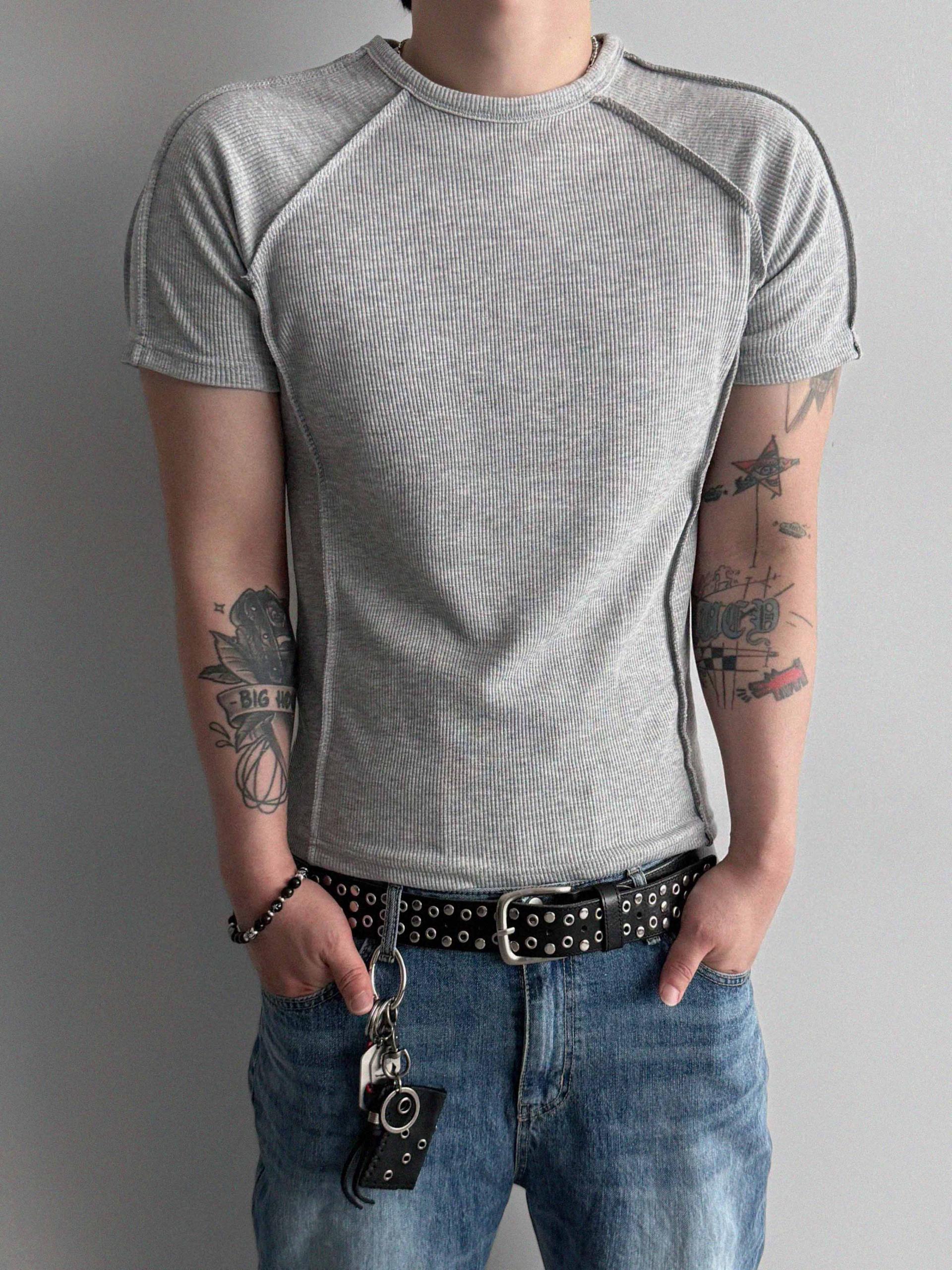 Outside incision ribbed muscle half t