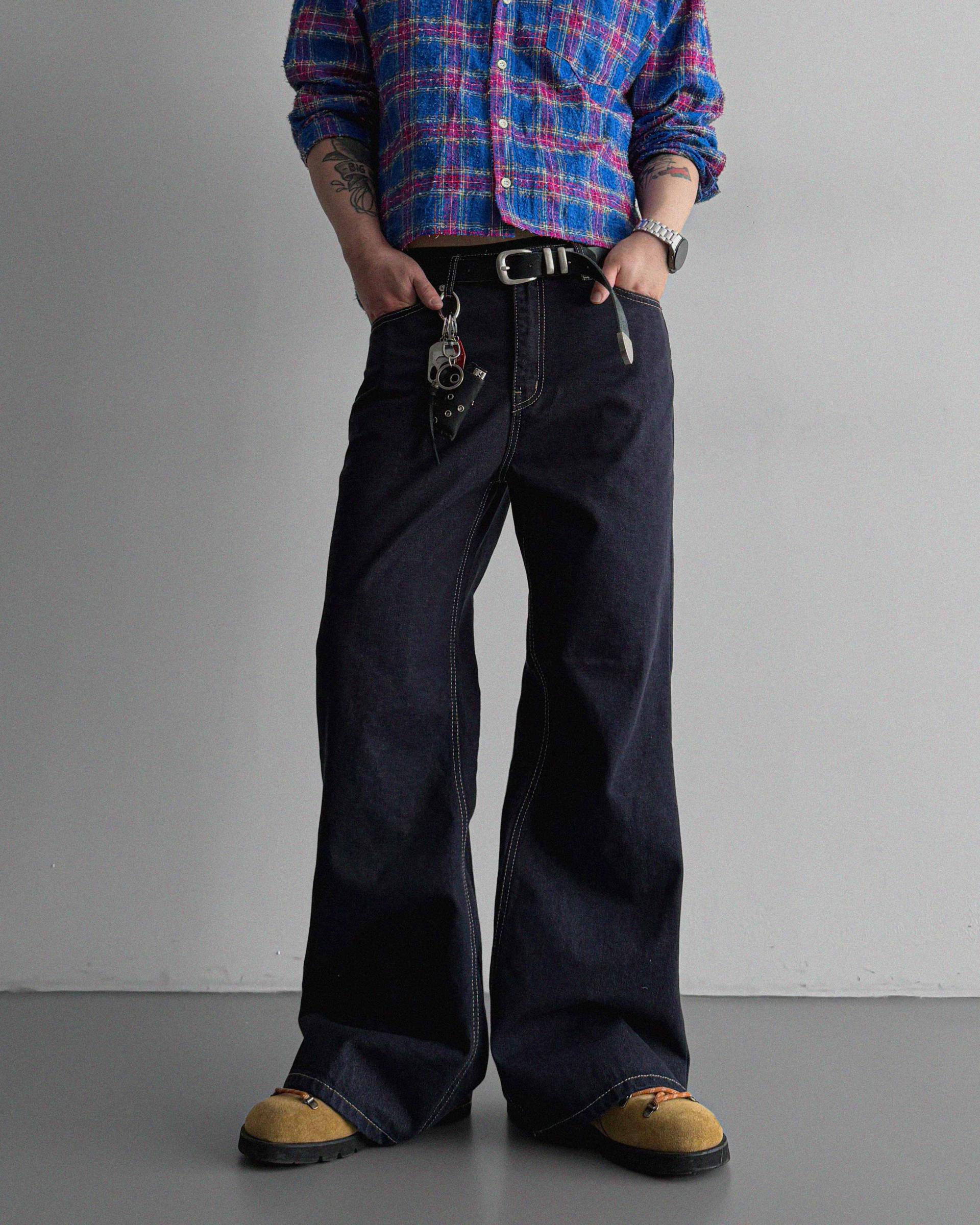 Indigo flare denim pants
