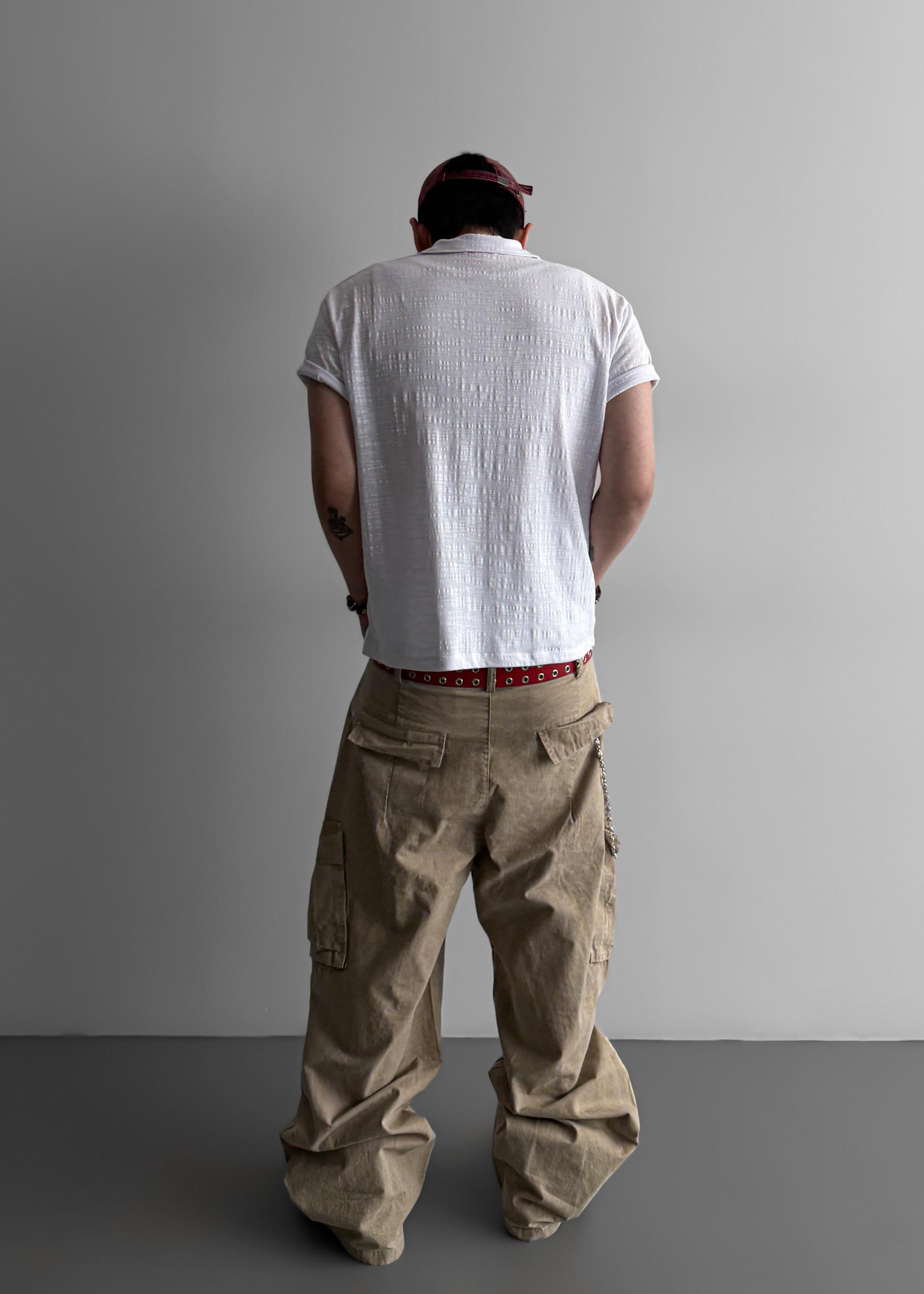 Slub collar half t