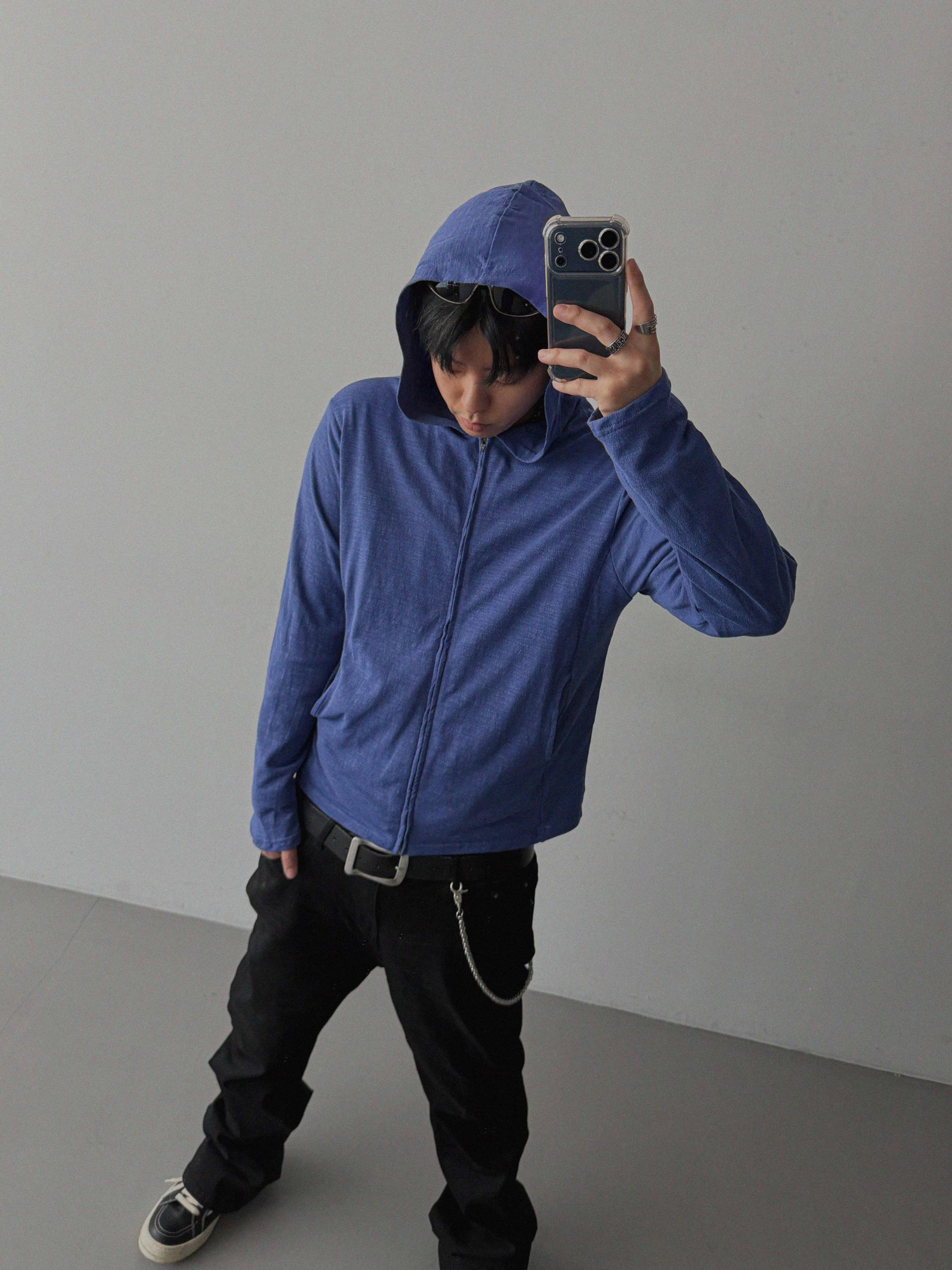 Heize crop hood zip-up