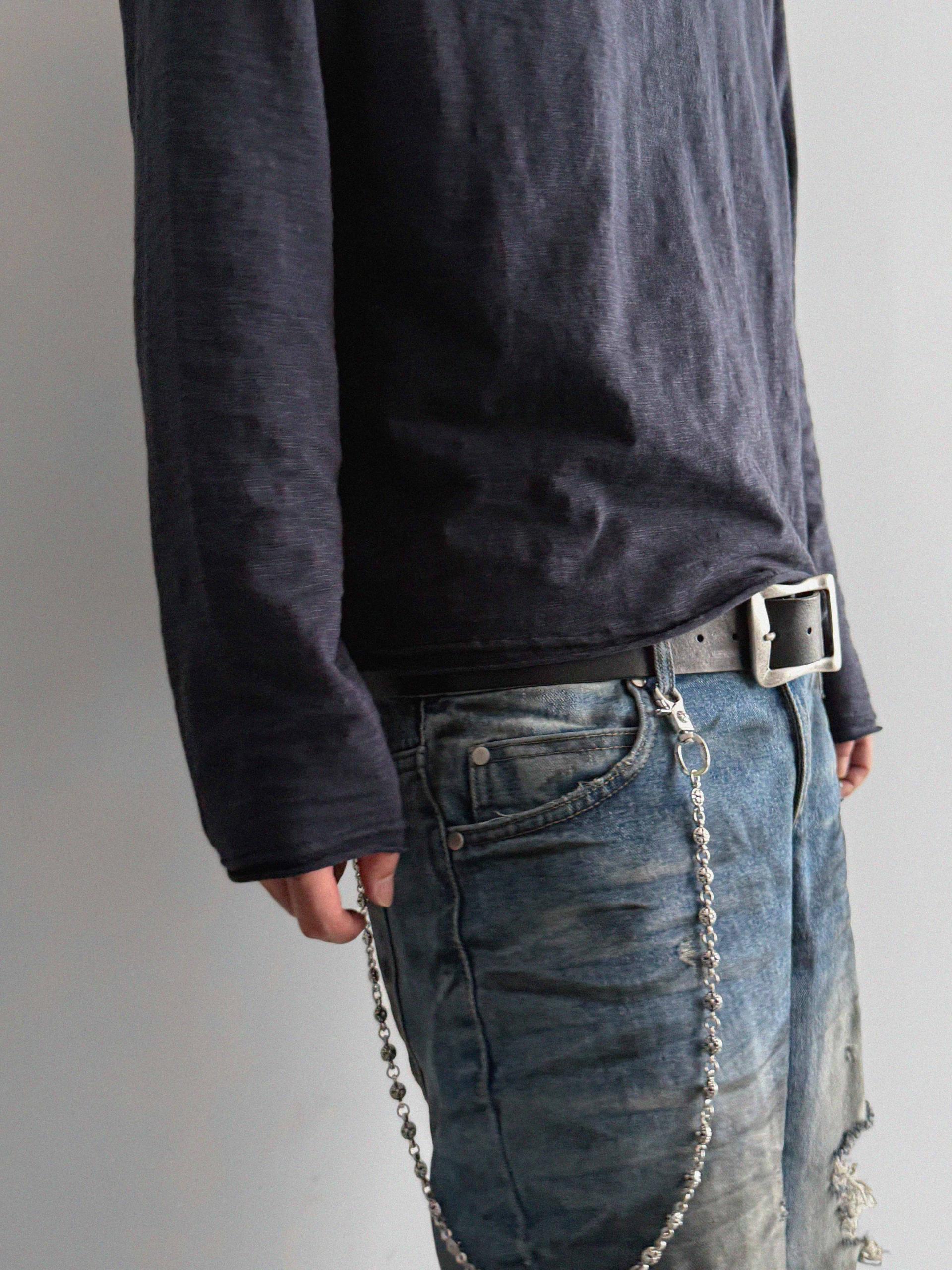 Slub cuting crop long sleeve t