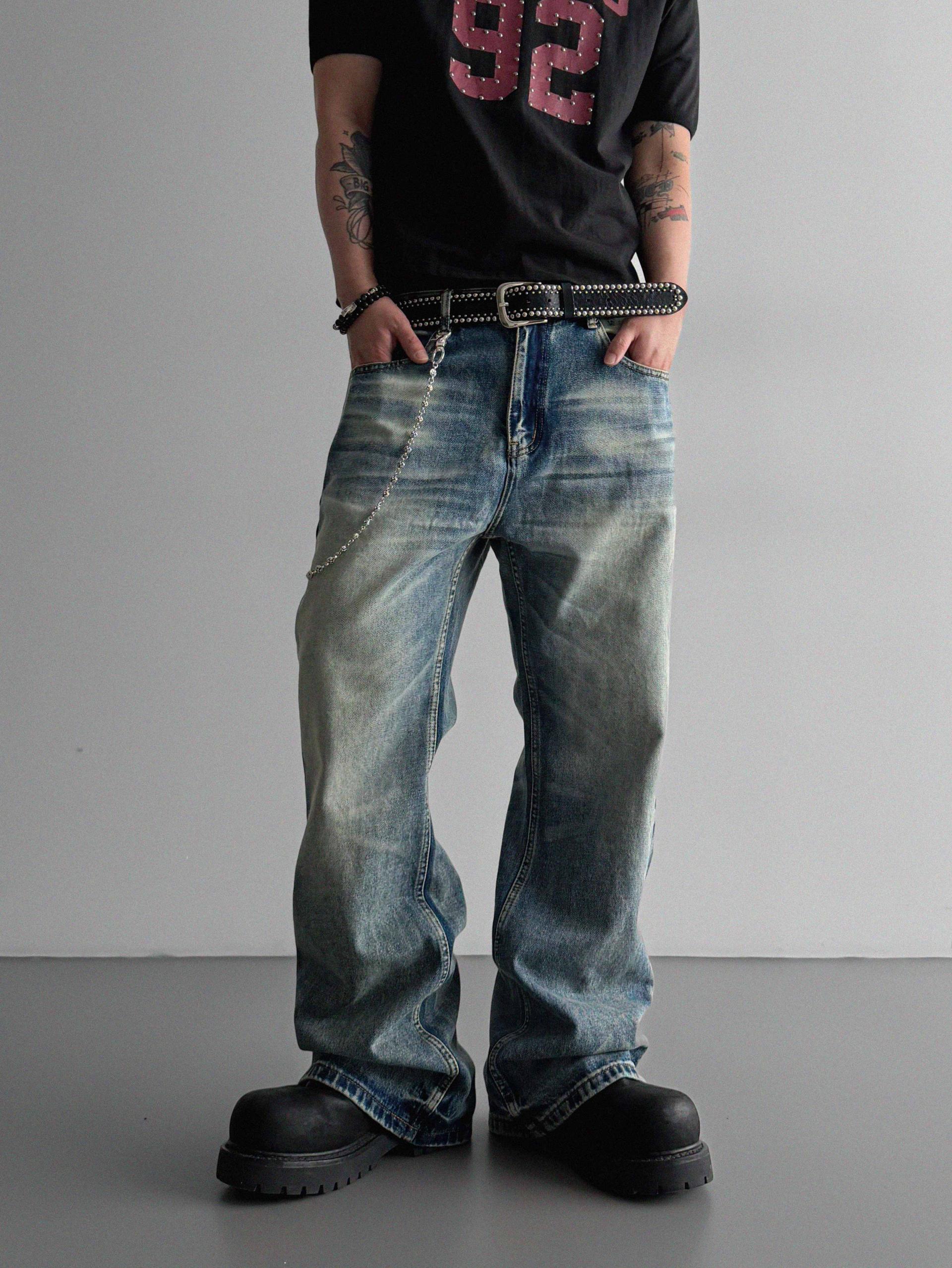 Mobe sand flare denim pants