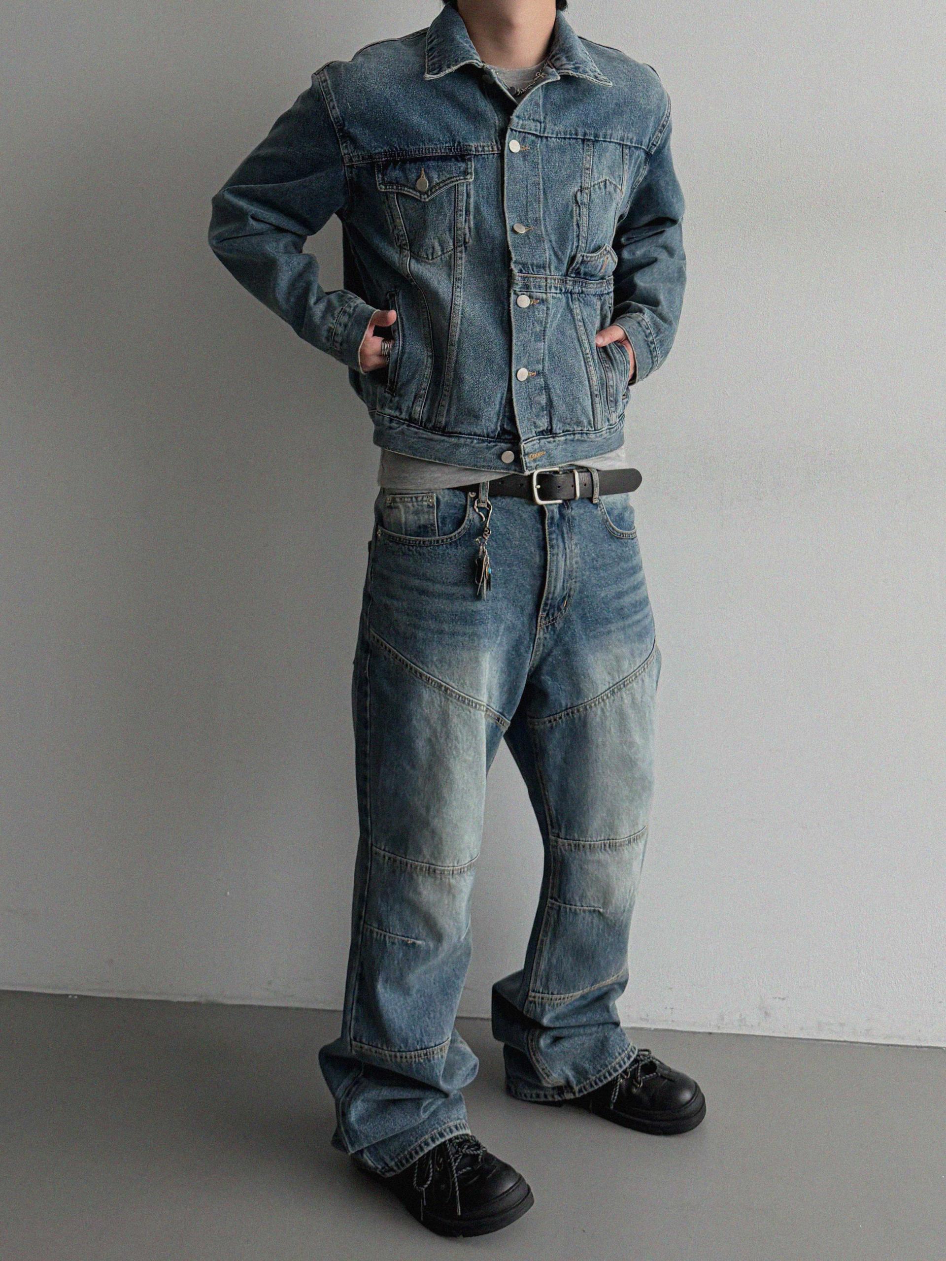 Mabel panel biker flare denim pants