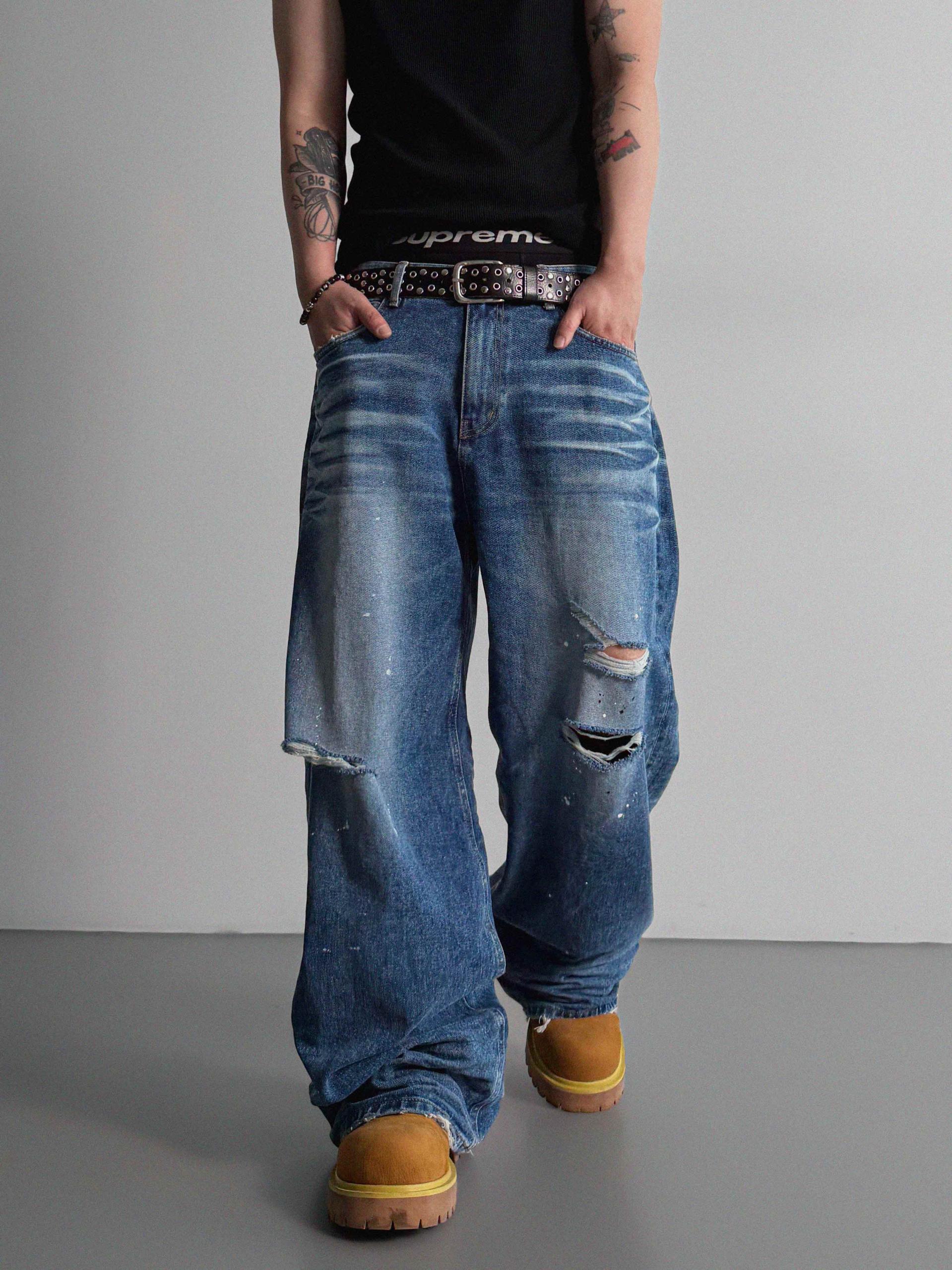 Ver-embo vintage denim pants