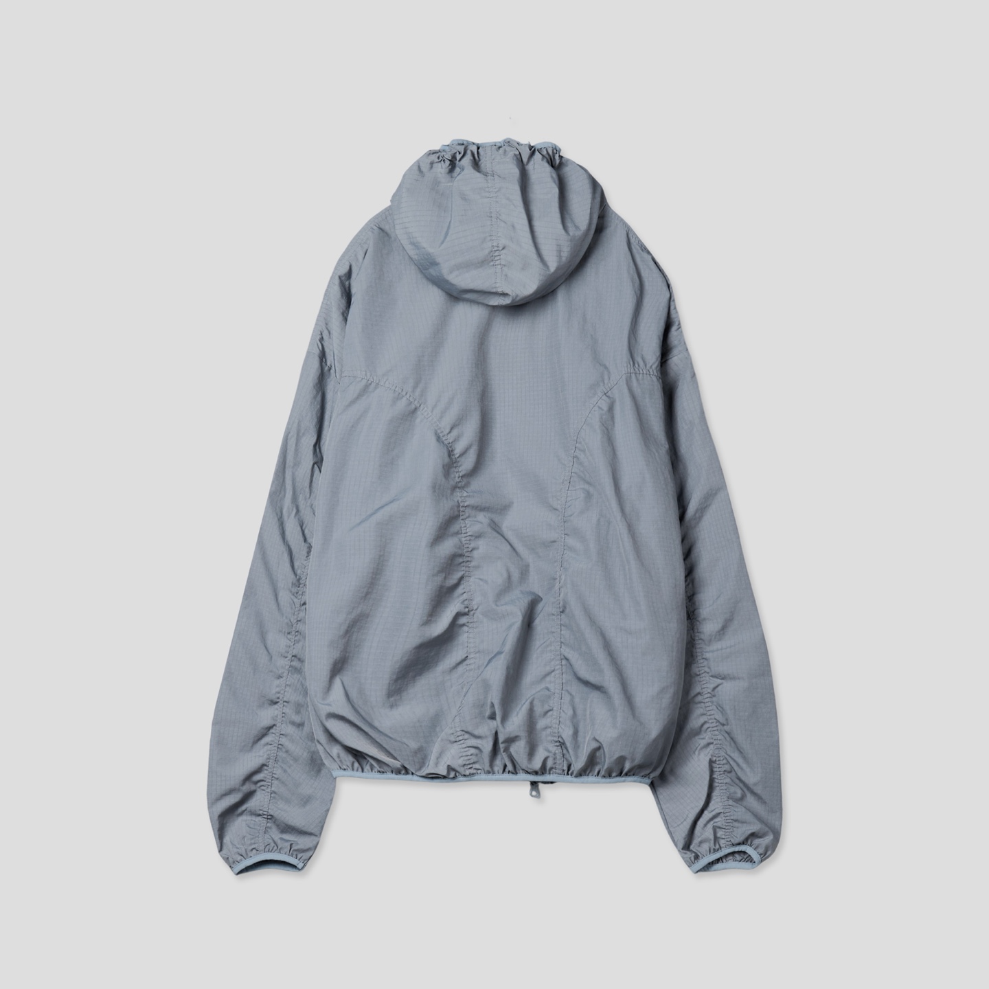 Core shirring waterproof hooded jacket