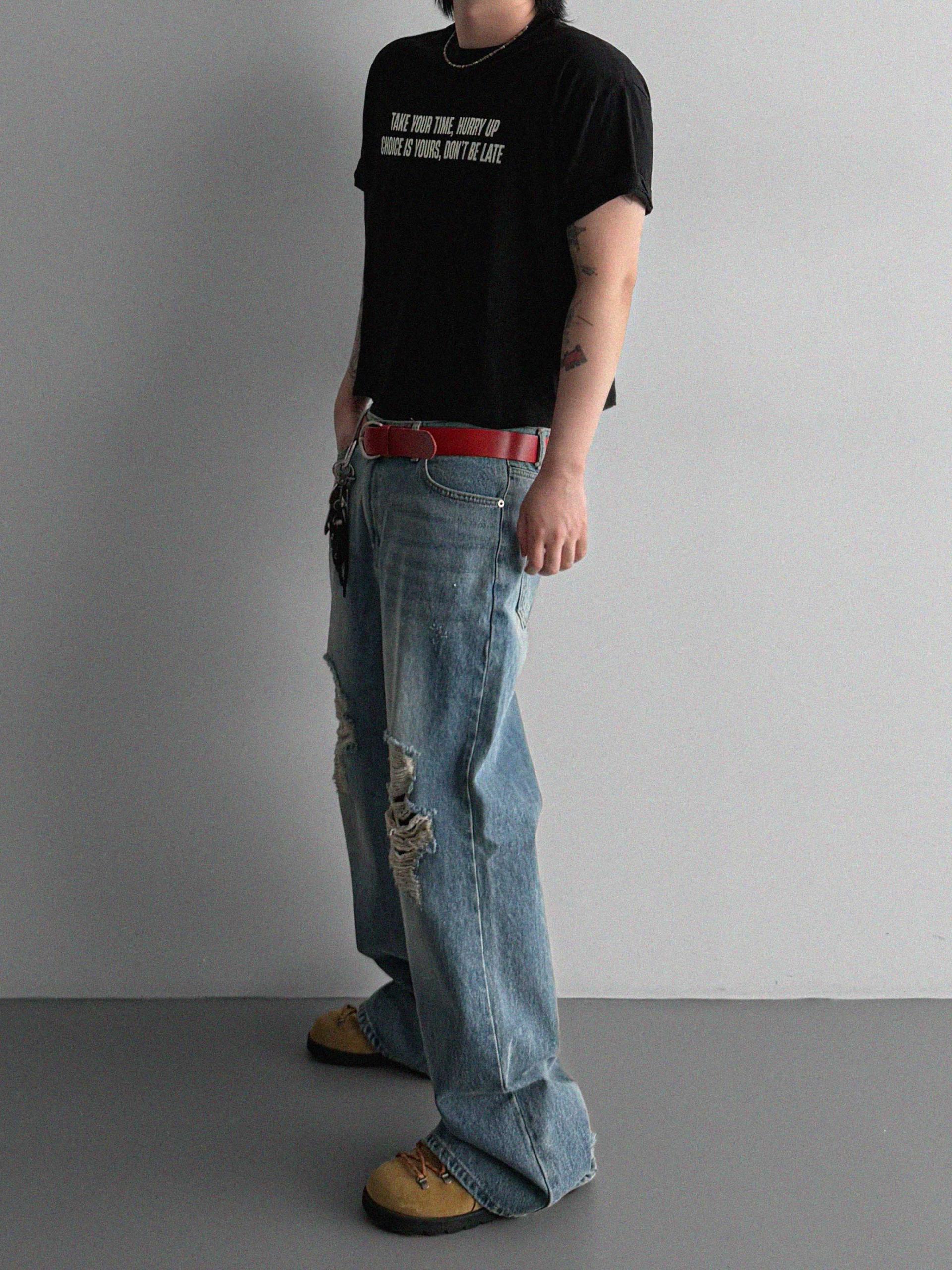 Vintage poit slap crop half t
