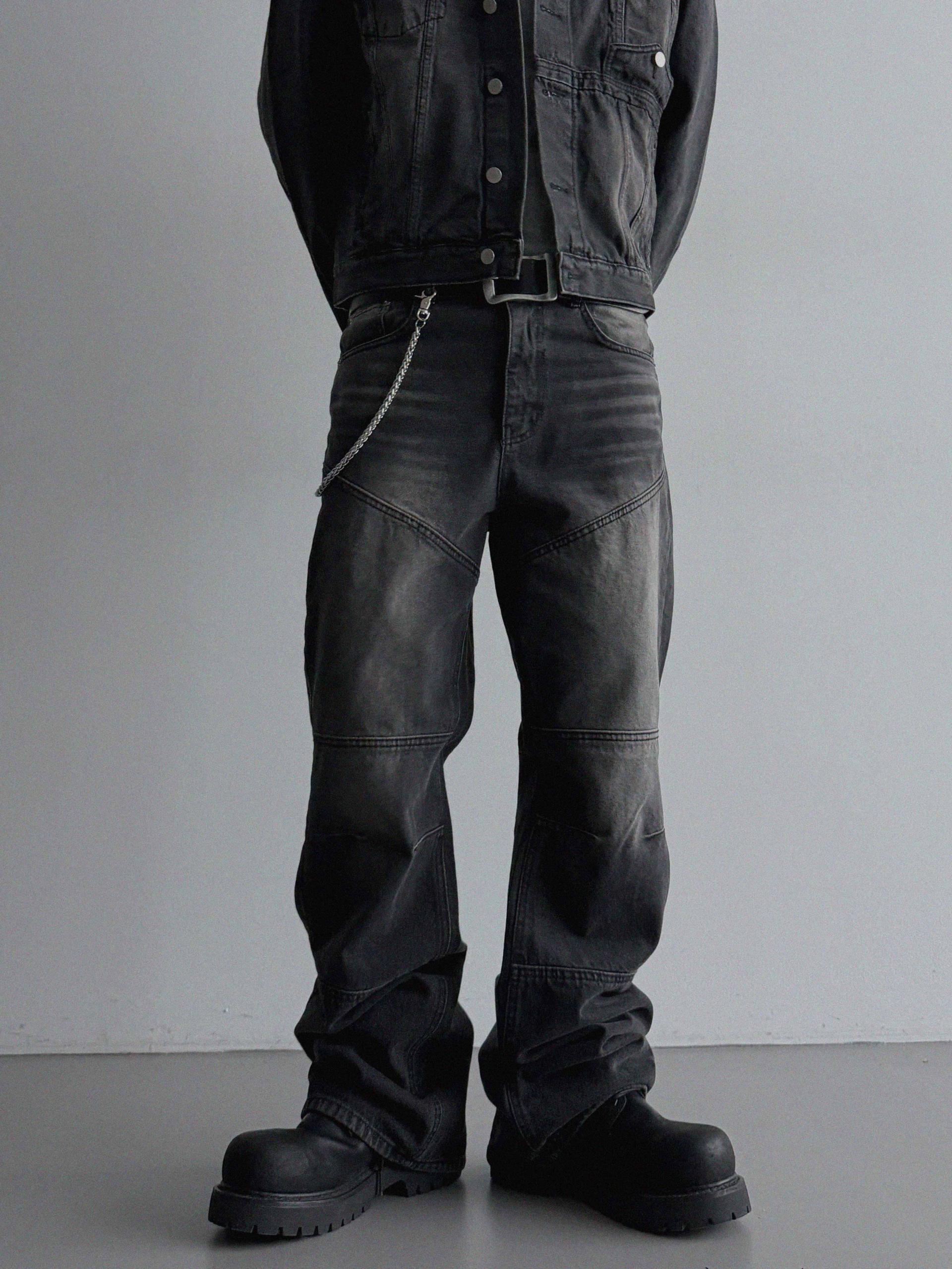 Mabel panel biker flare denim pants