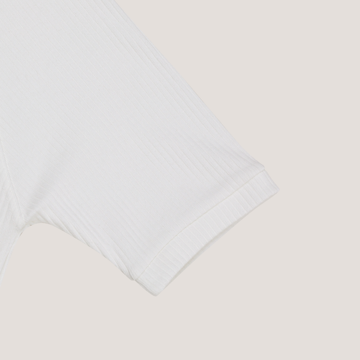 Fold ribbed henley neck muscle half t