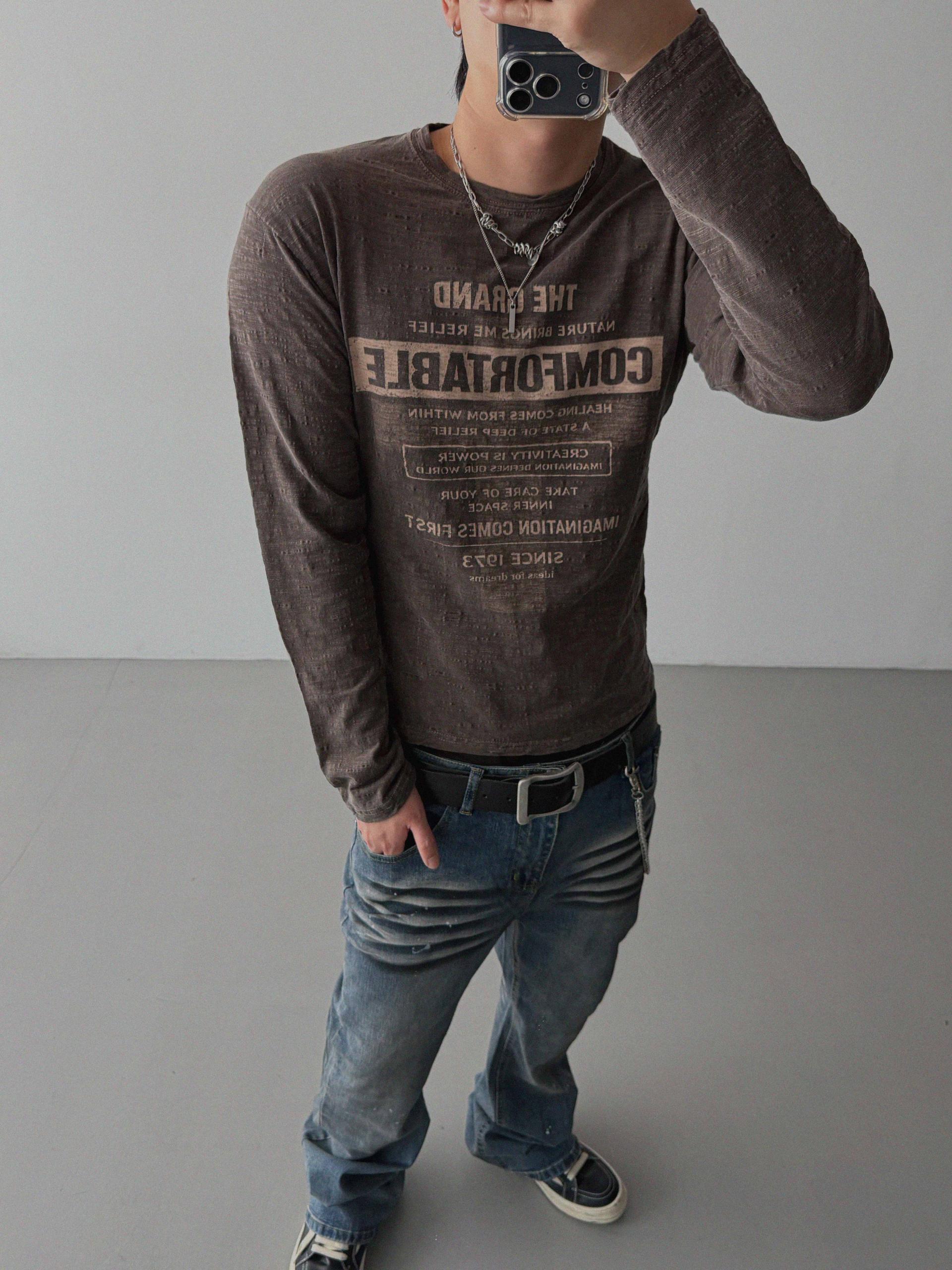Comfort pigment slub slim t