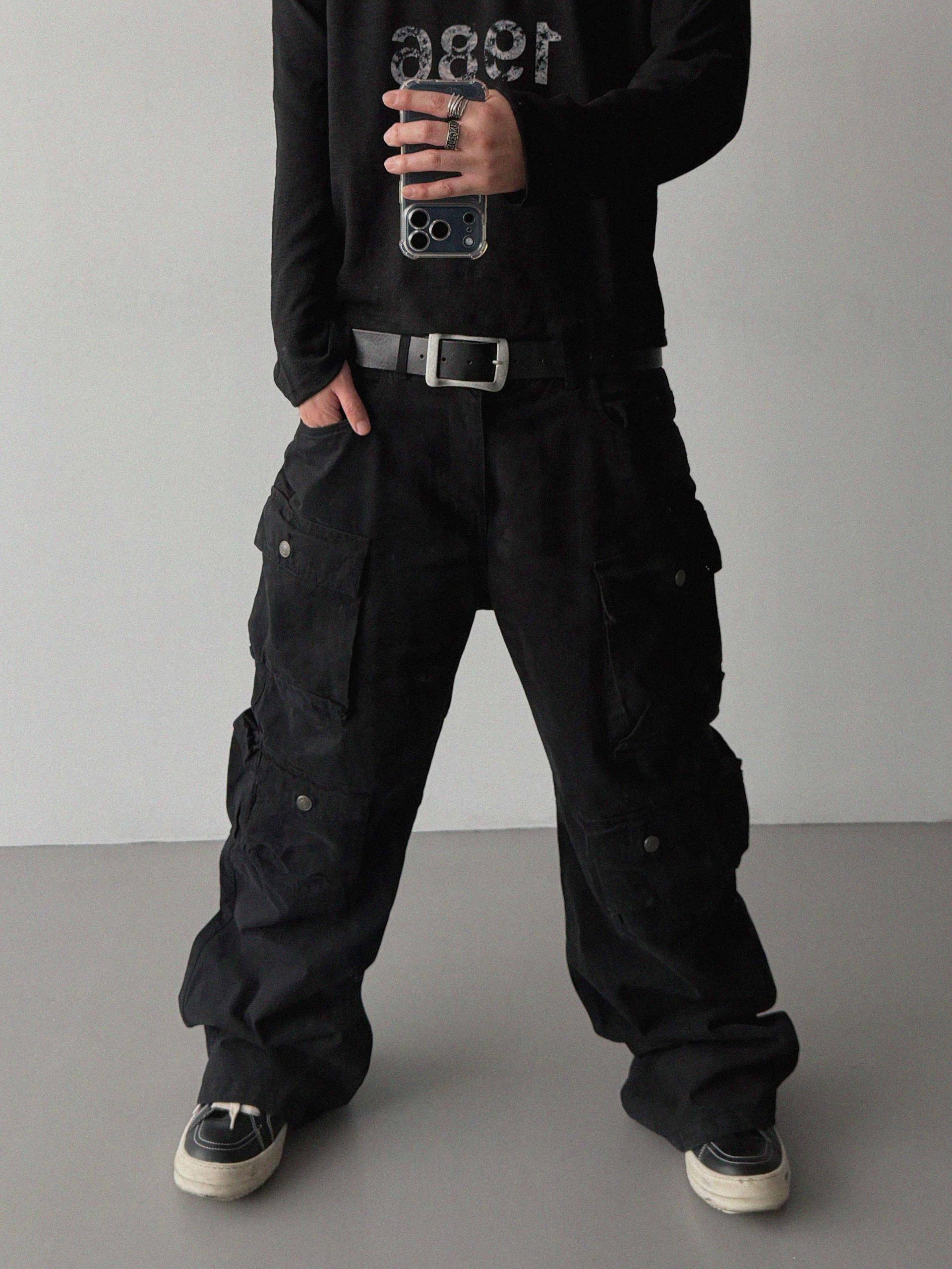 Block cargo wide pants