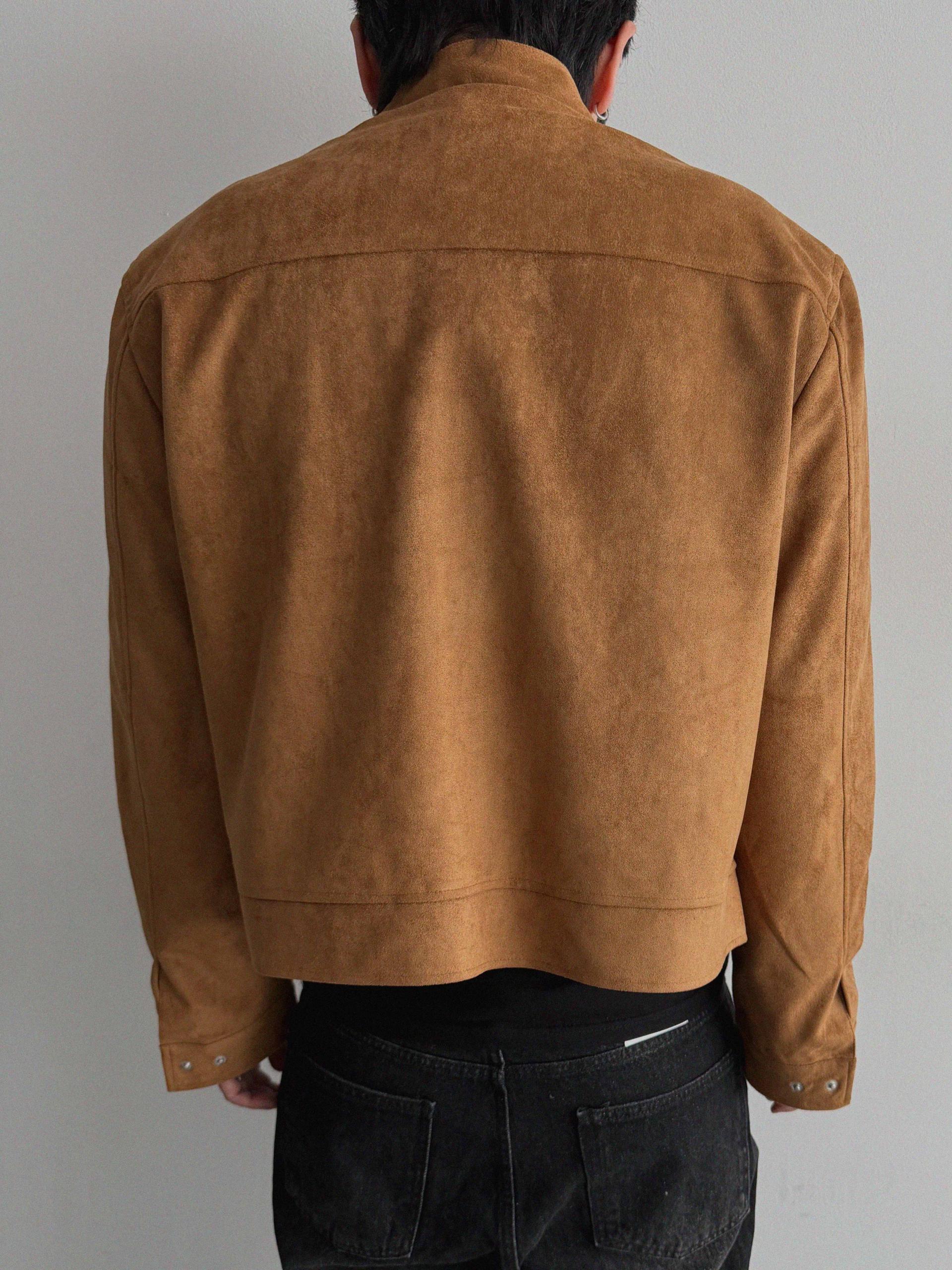 Biker suede crop jacket