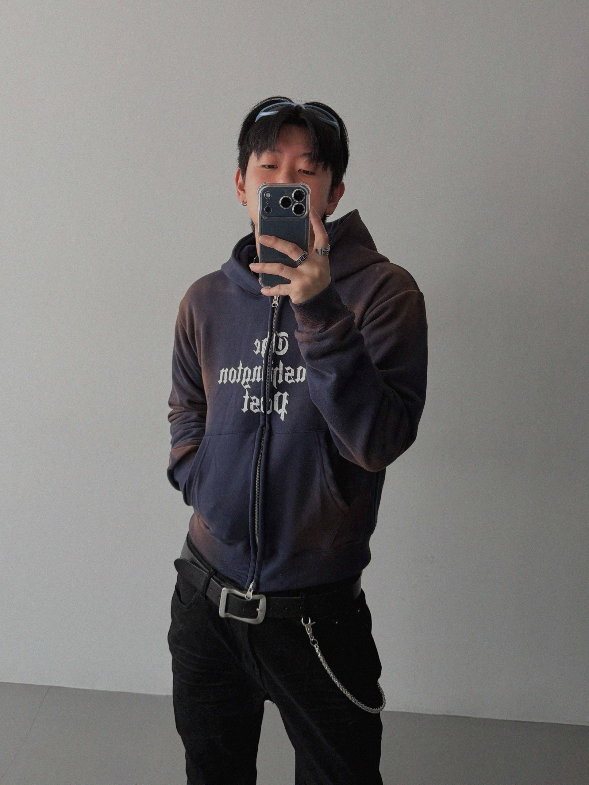 Washington crop hoodie zip-up