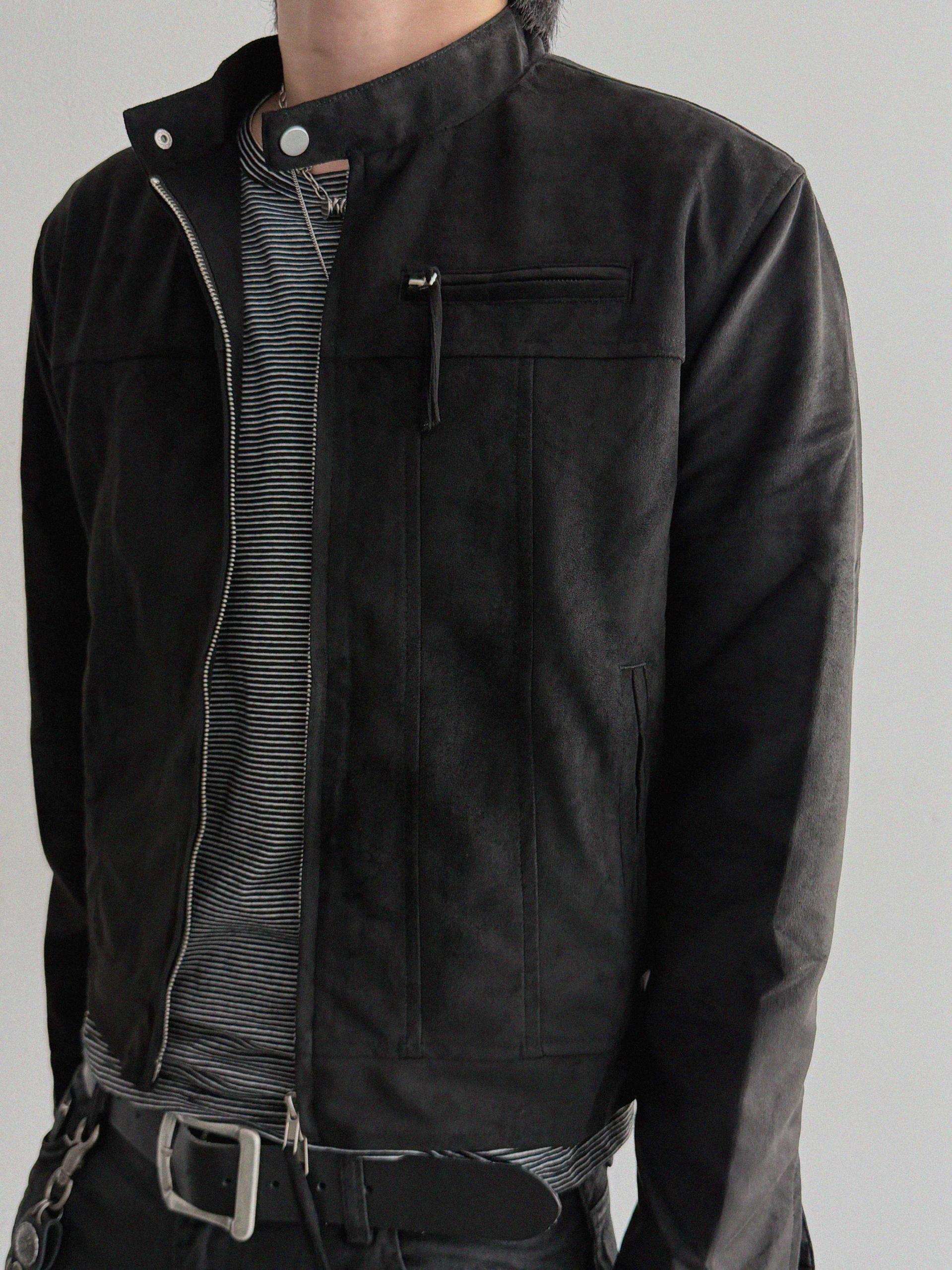 Lemans biker suede crop jacket