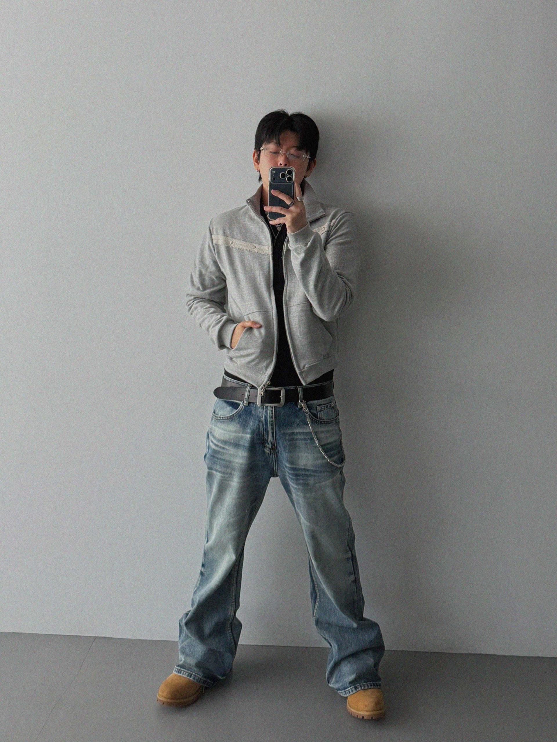 Mobe sand flare denim pants