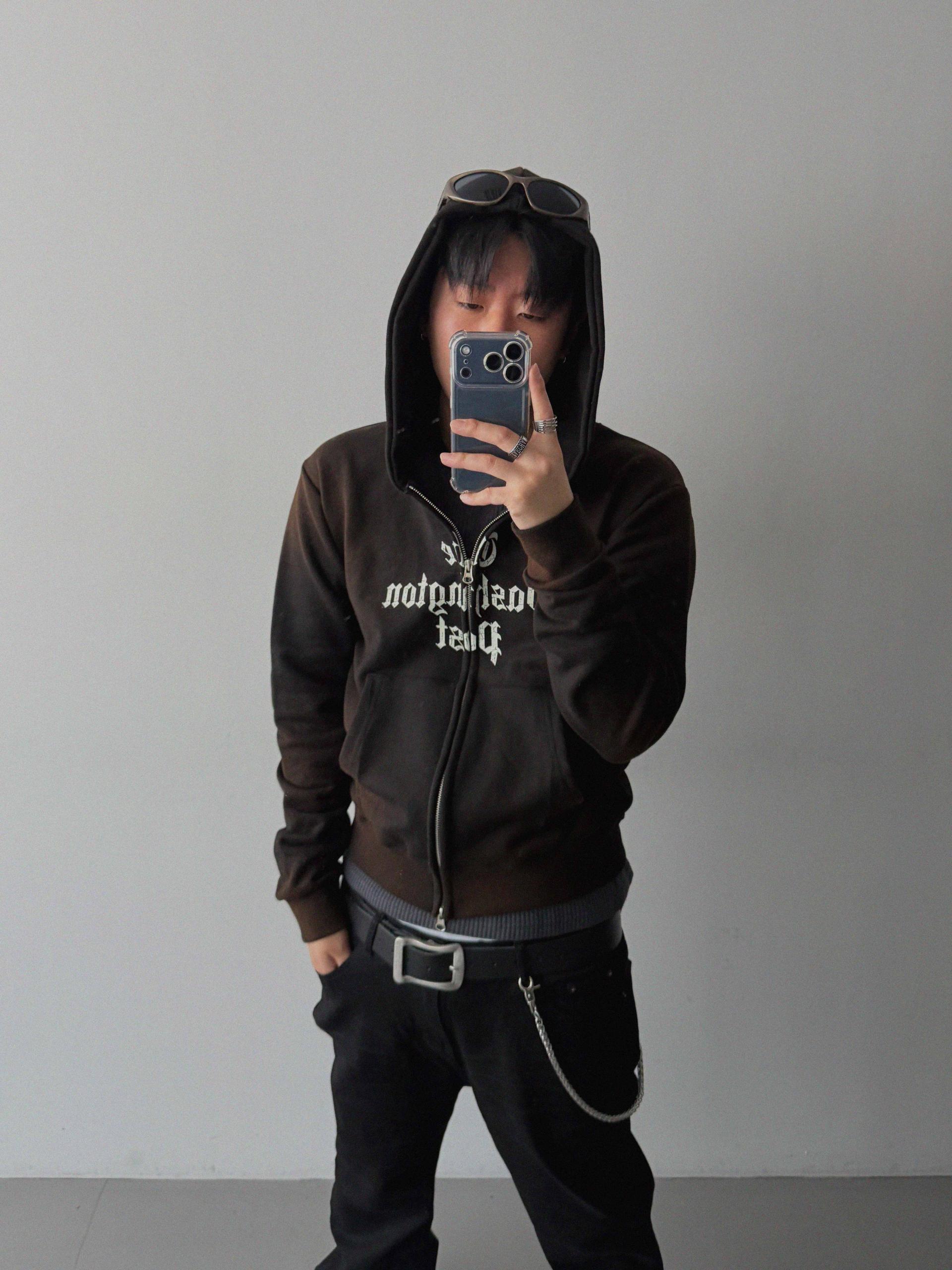 Washington crop hoodie zip-up