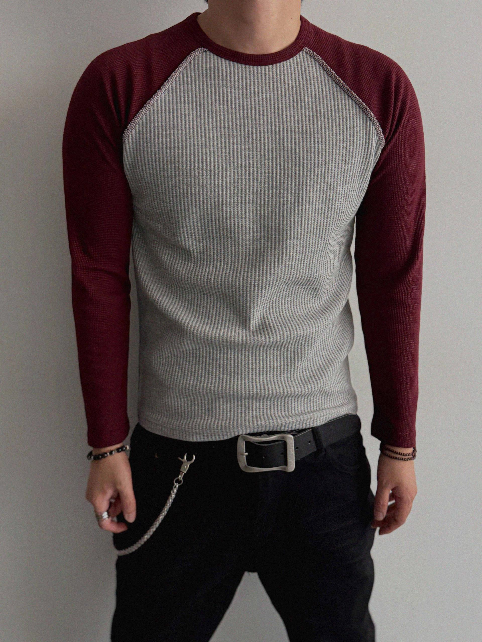 Tukhines waffle slim raglan t