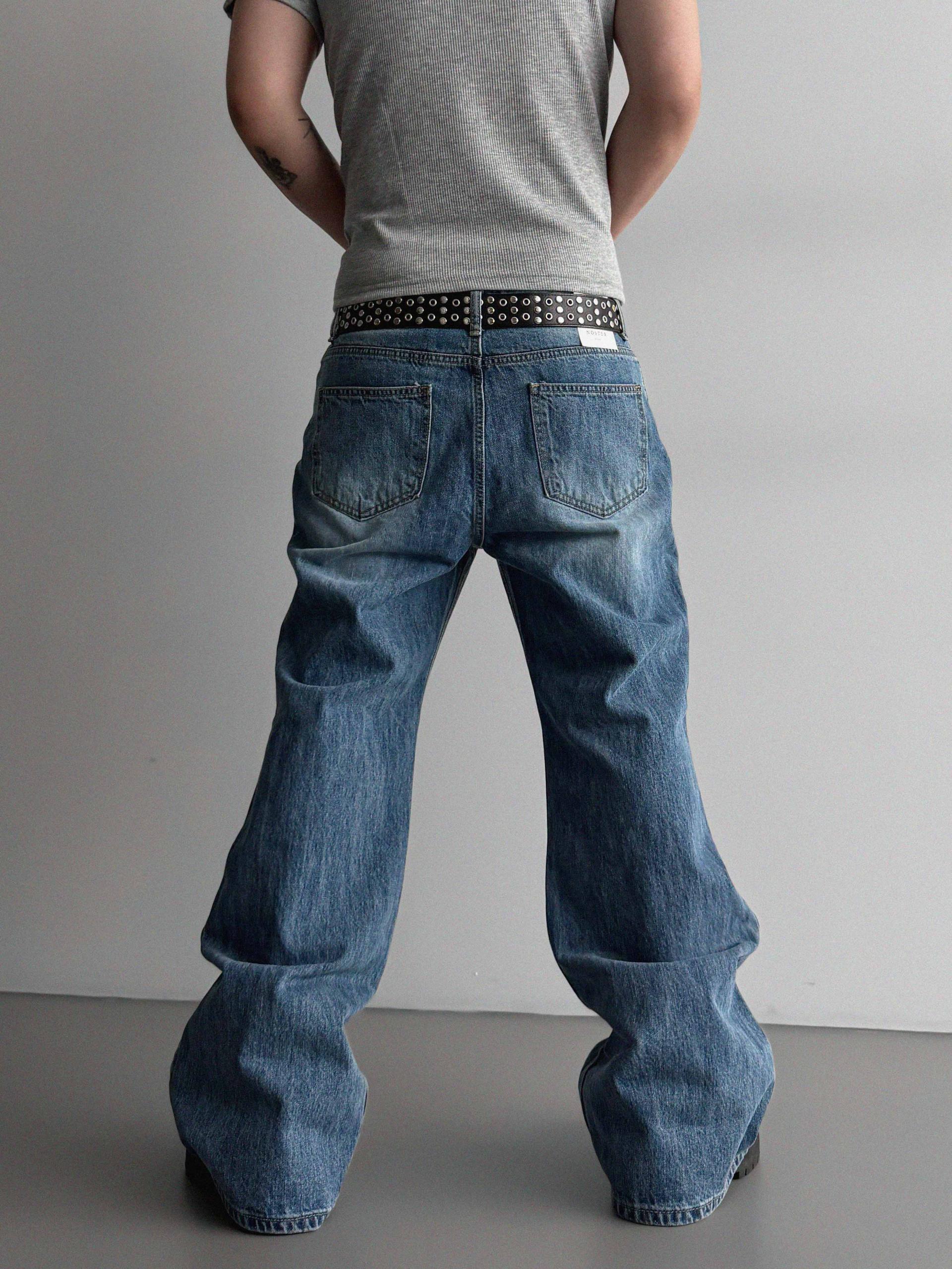 Graysh blue flared jeans