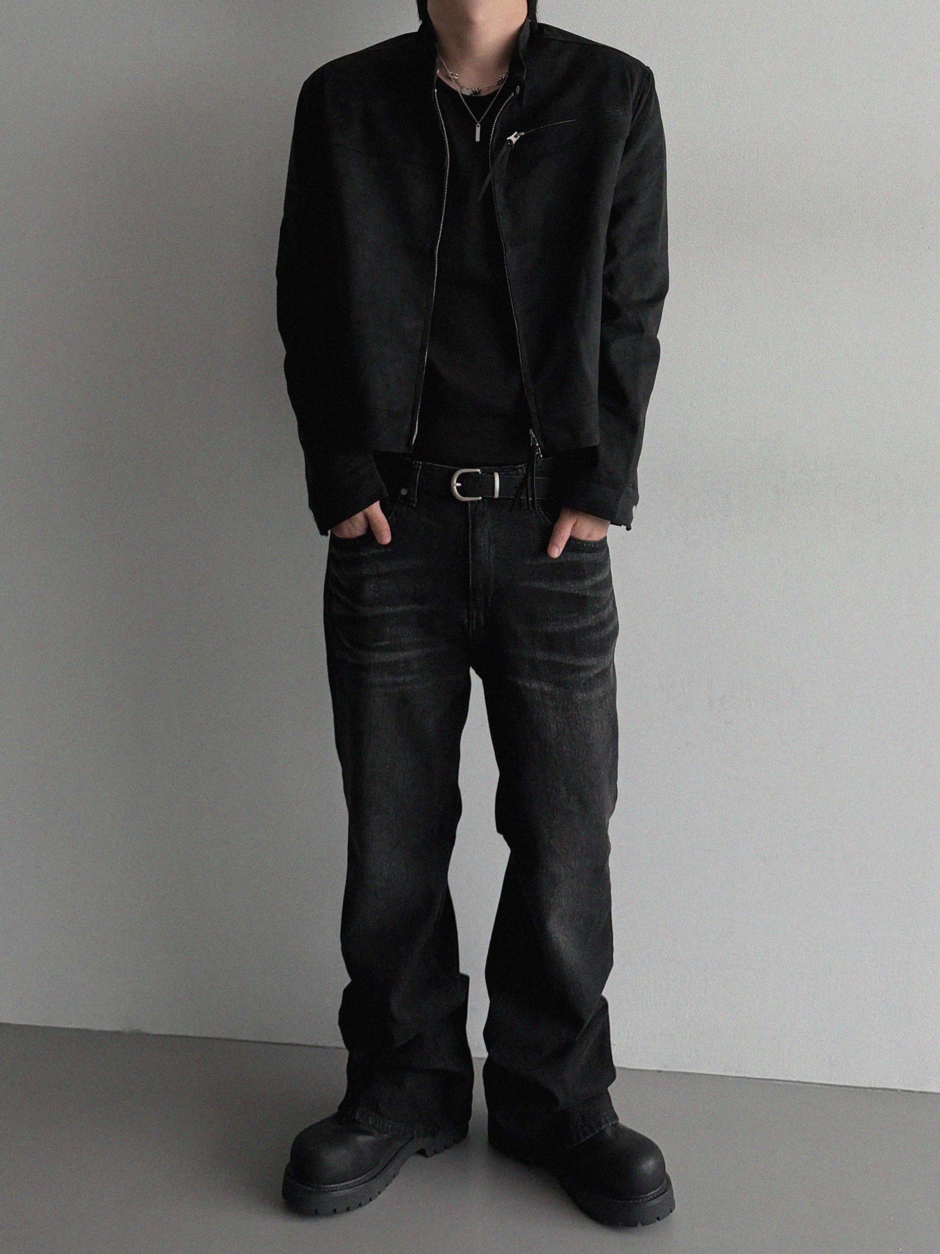 Biker suede crop jacket