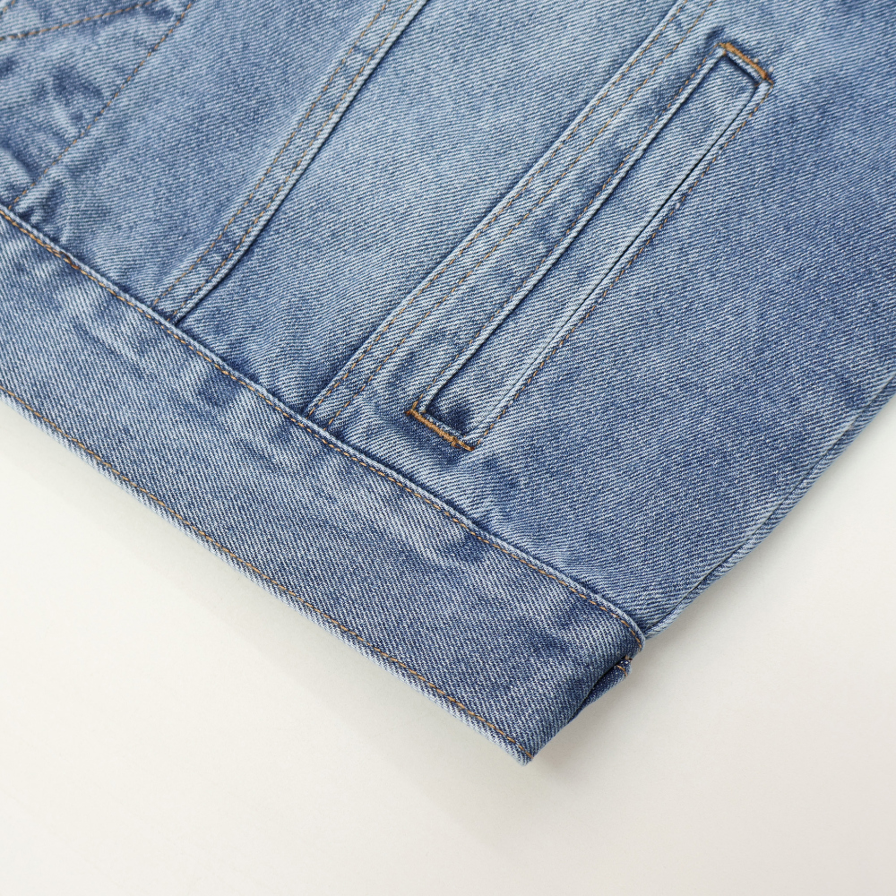 Minimal basic crop denim jacket