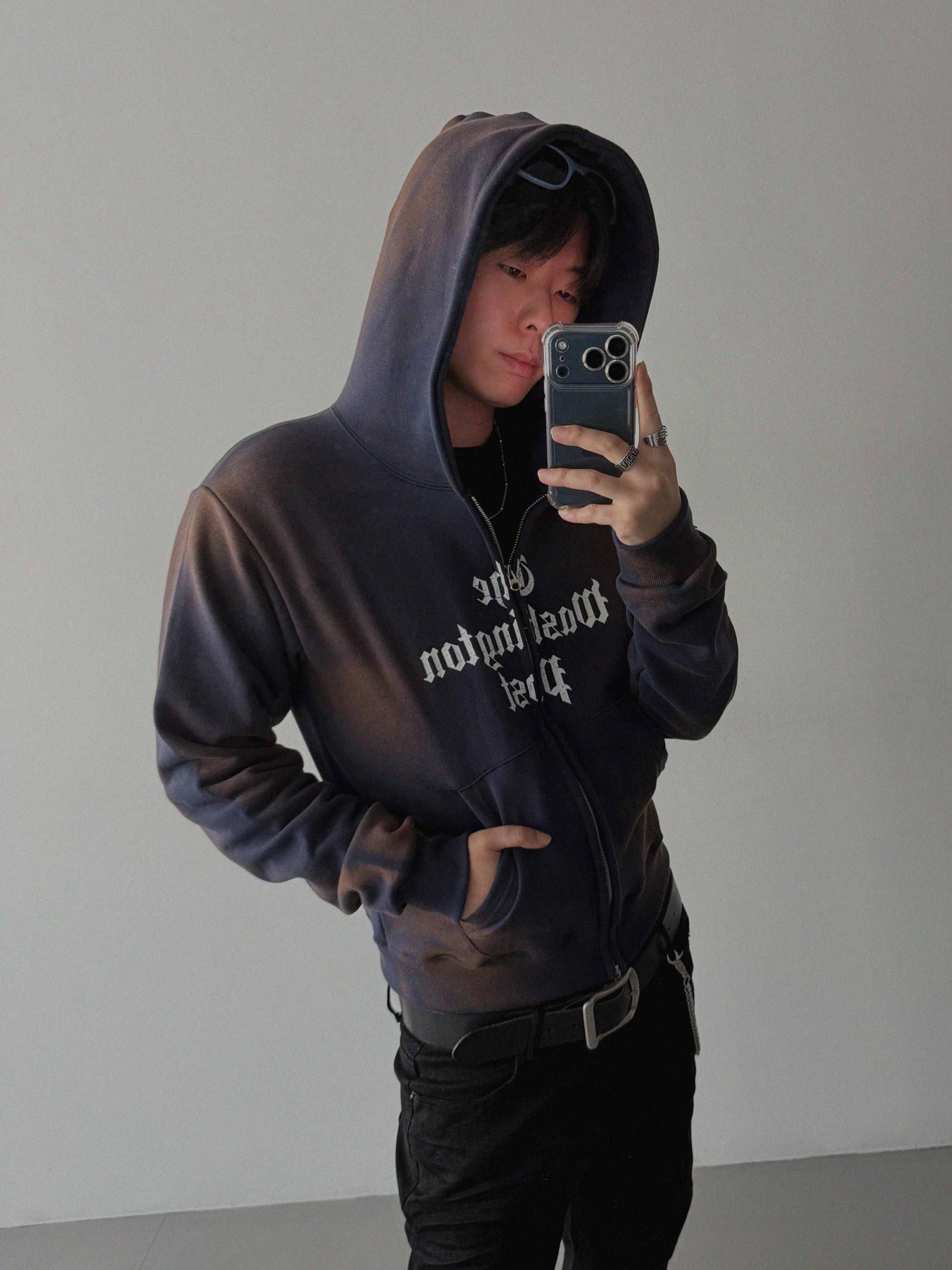 Washington crop hoodie zip-up