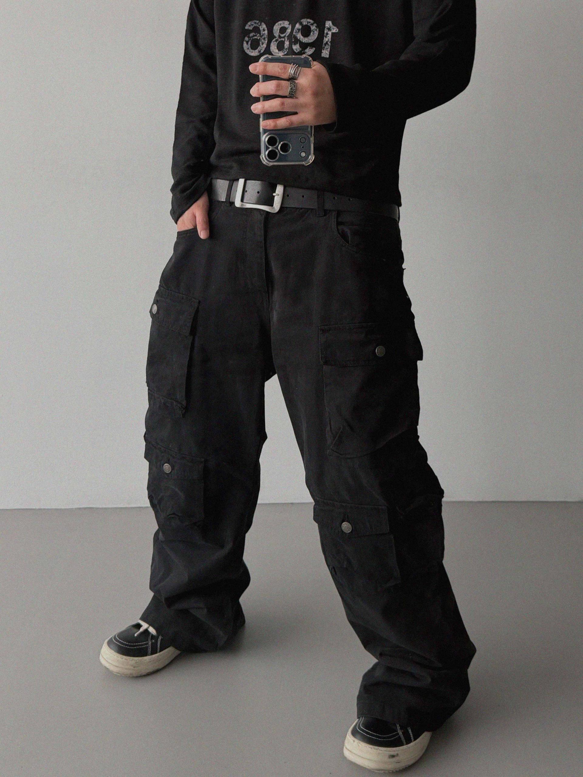 Block cargo wide pants
