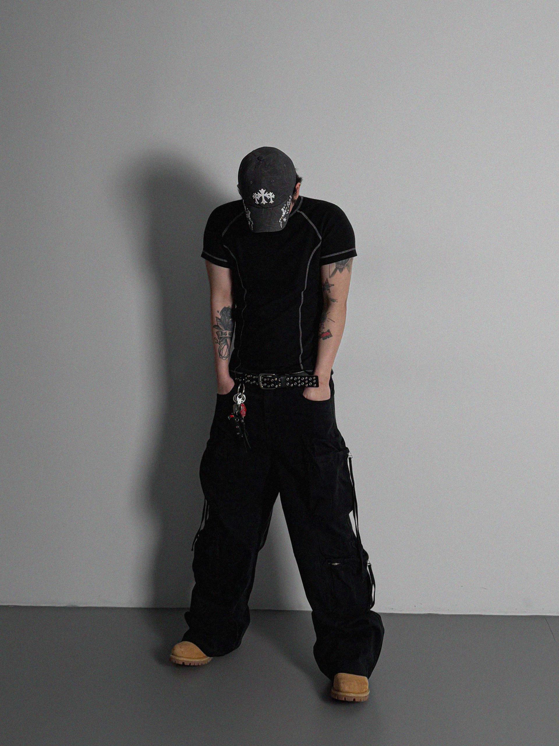 Slim stitch muscle half t
