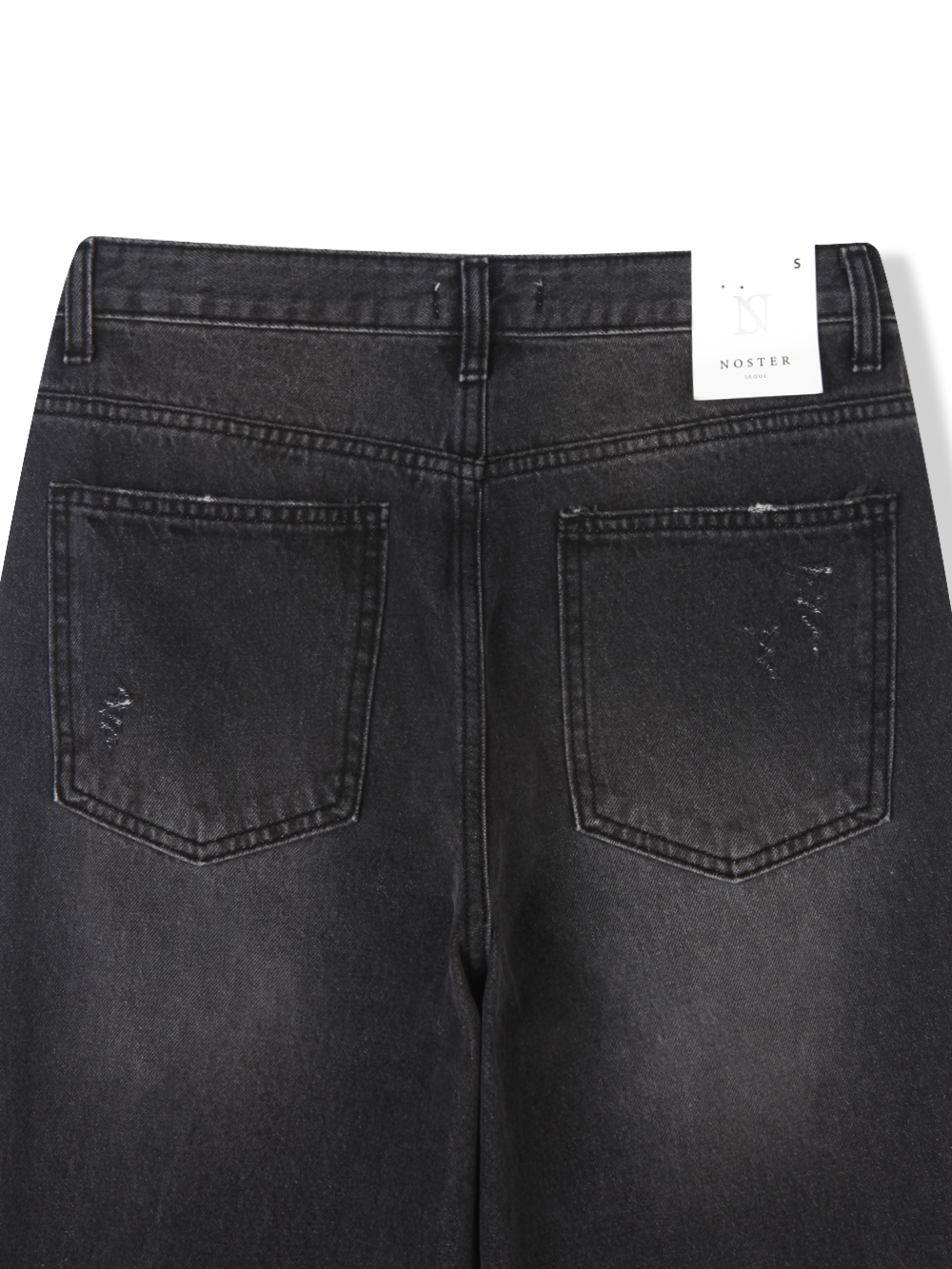 Black damage flared denim pants
