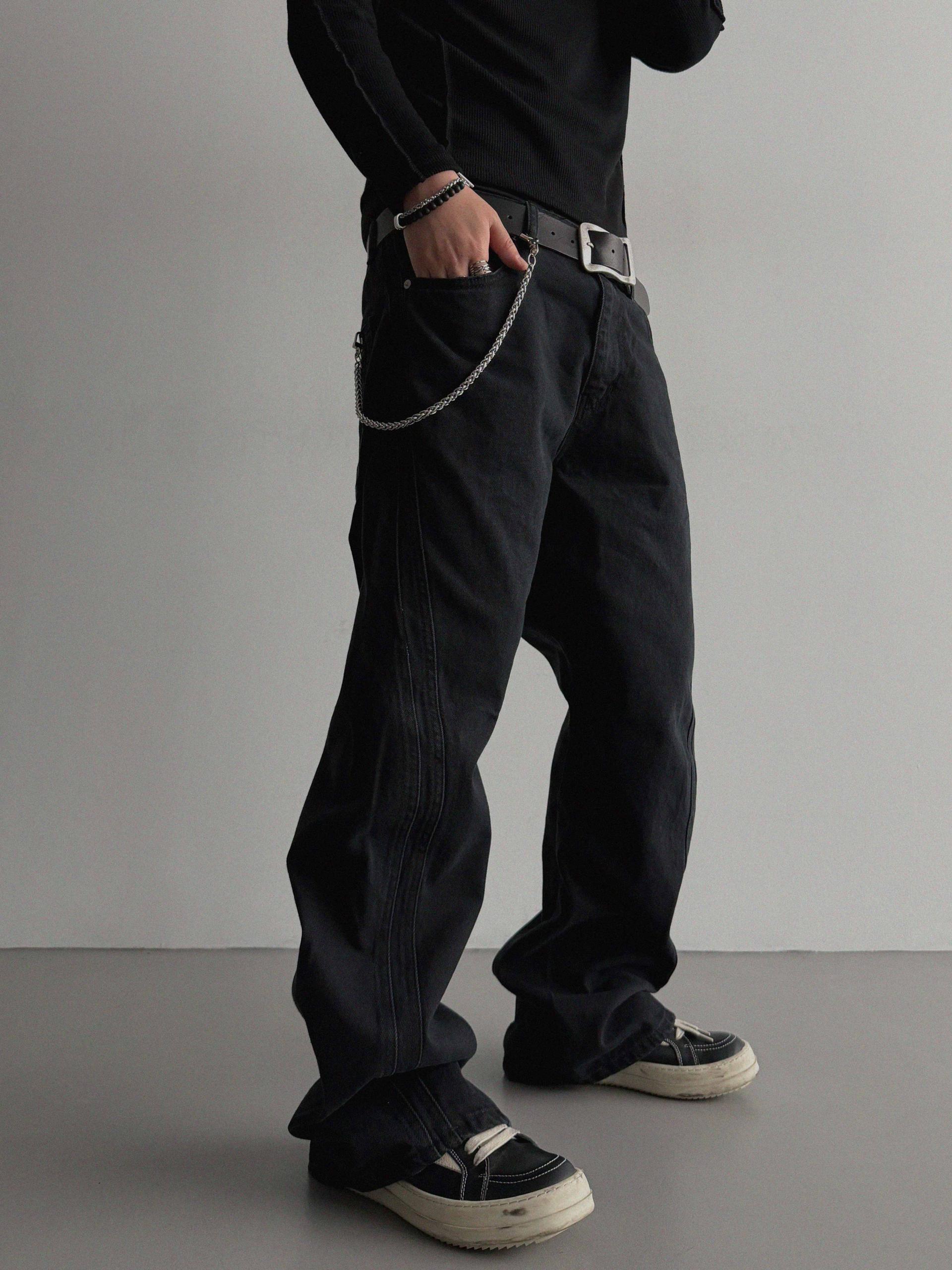 FW Double pocket curved flare pants