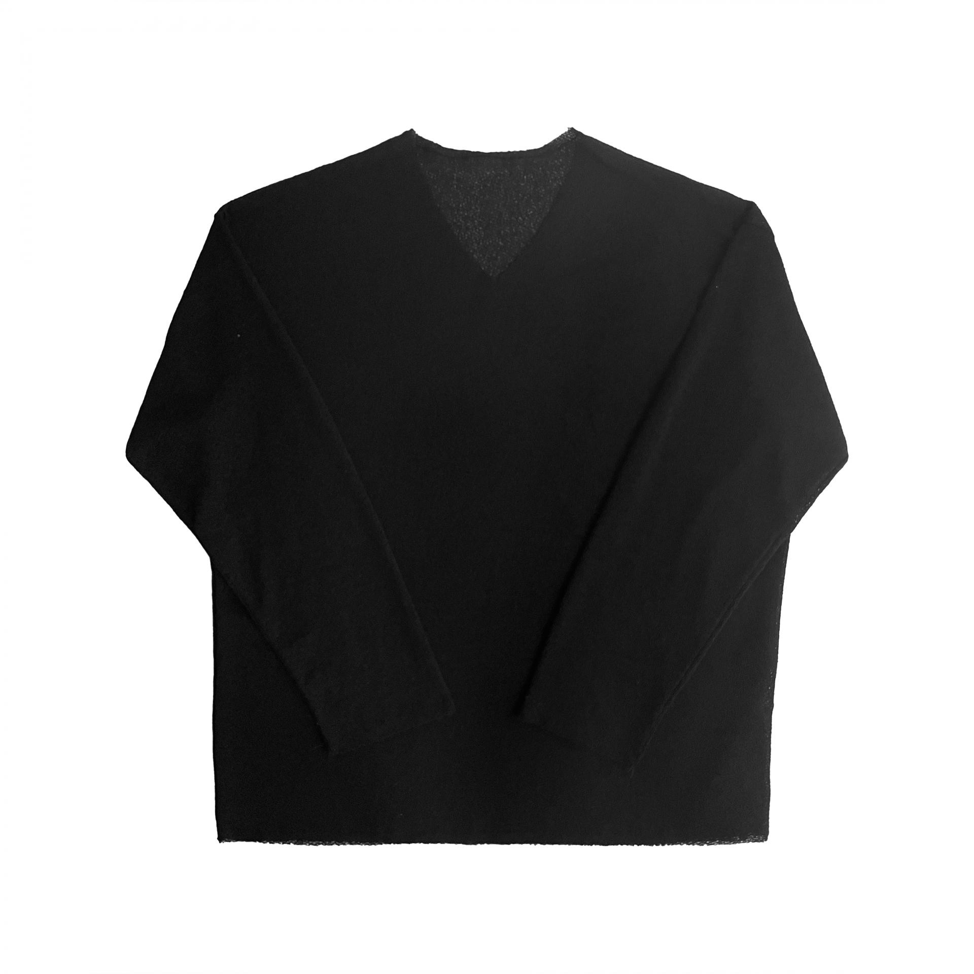 Linen v neck cut out knit