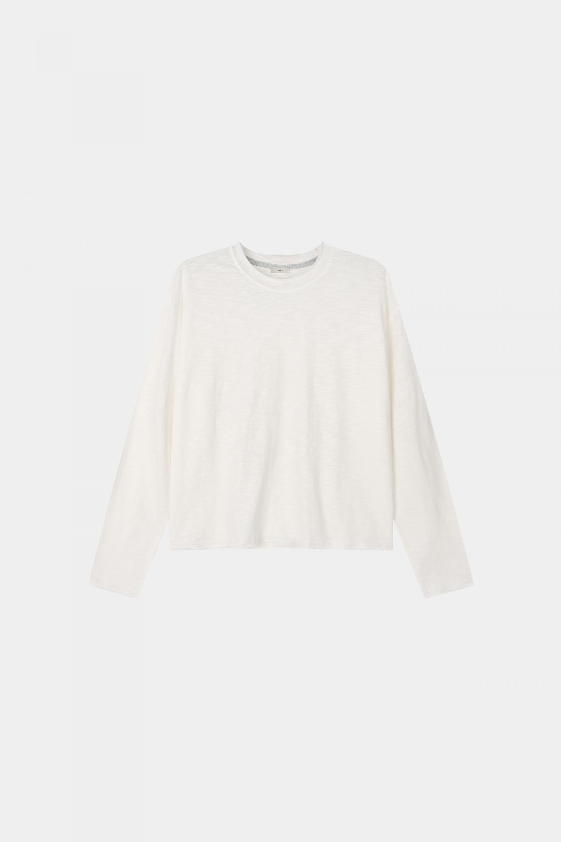 Slub cuting crop long sleeve t