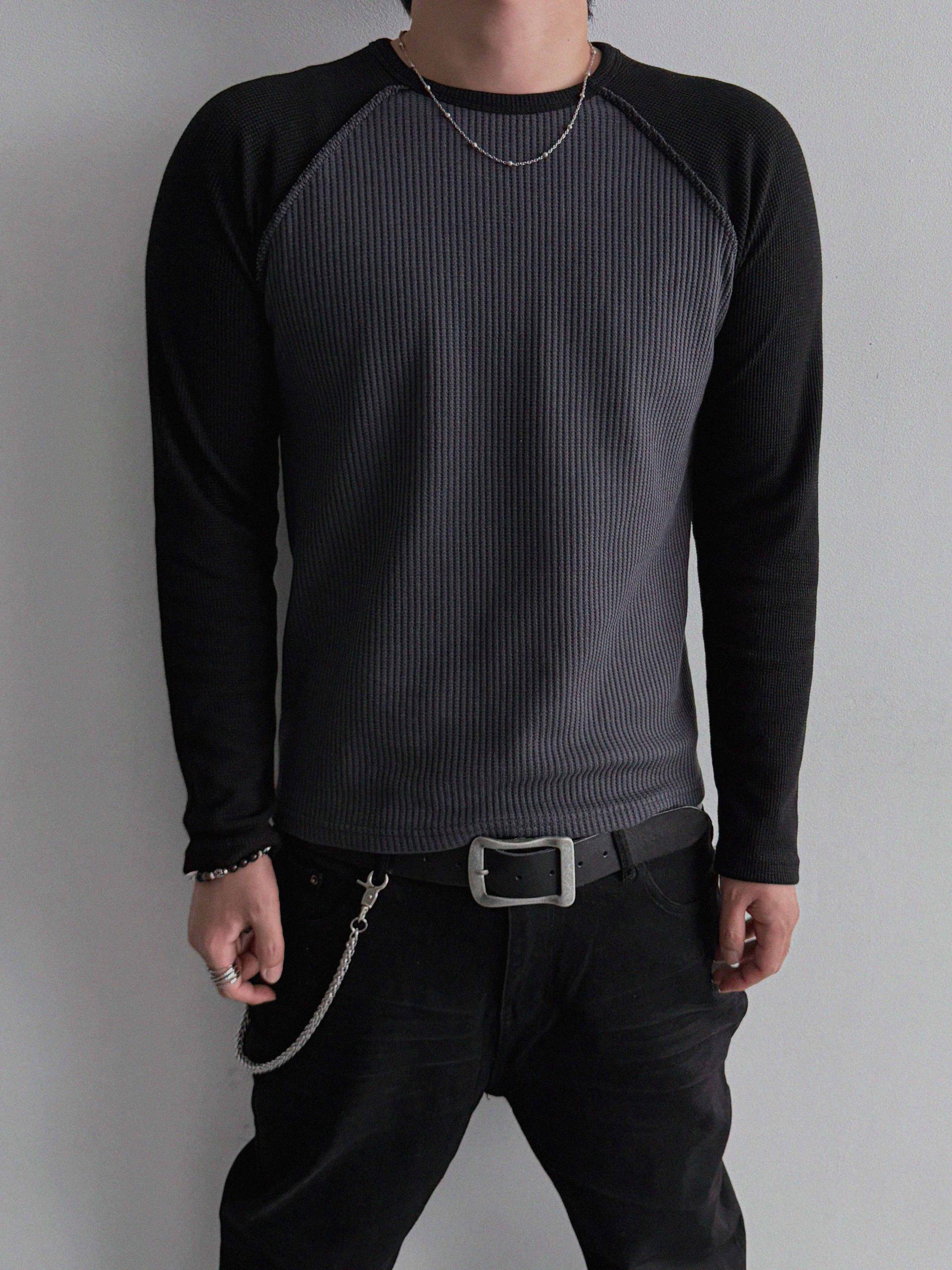 Tukhines waffle slim raglan t