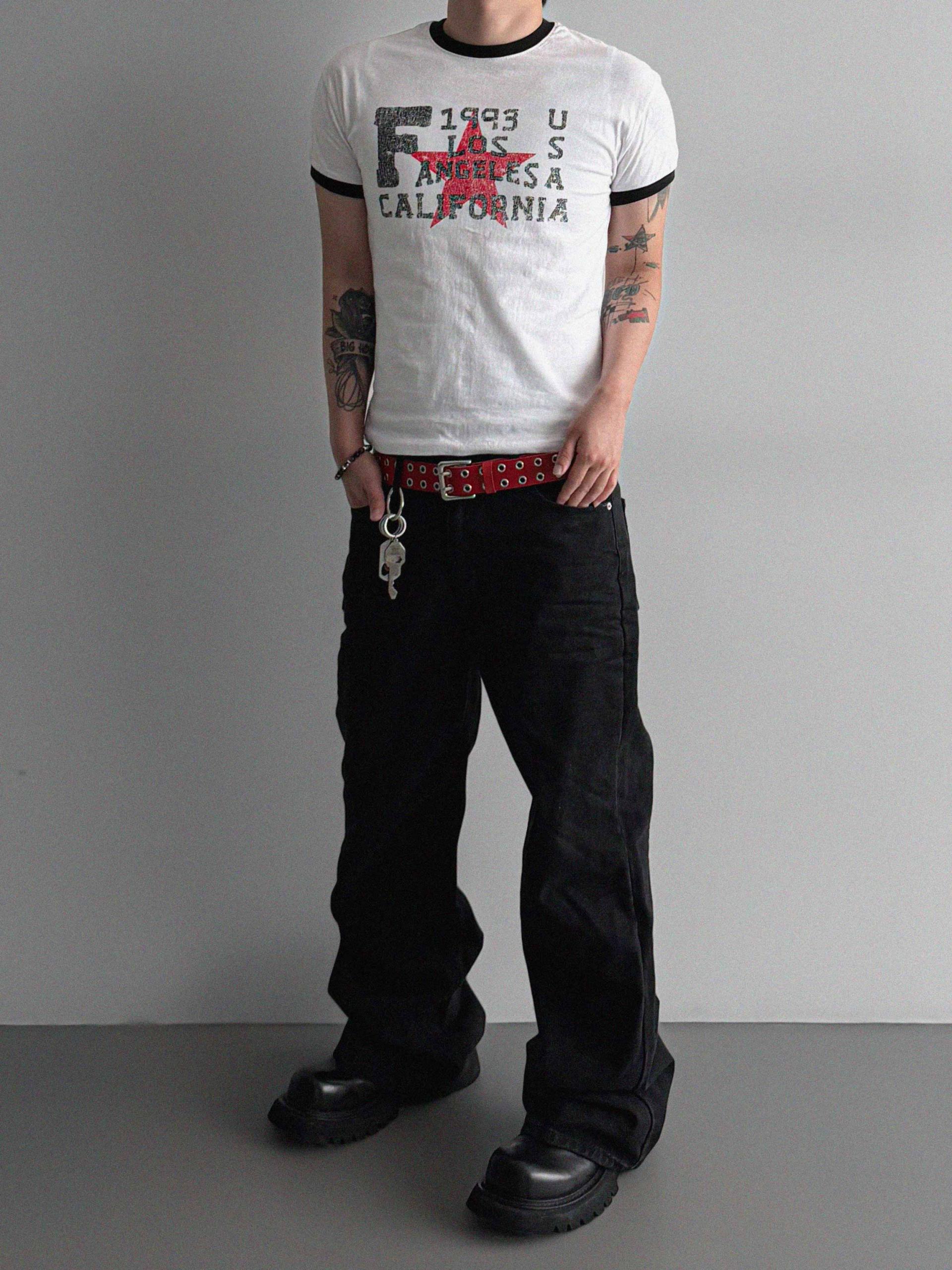 Retro star muscle ringer half t