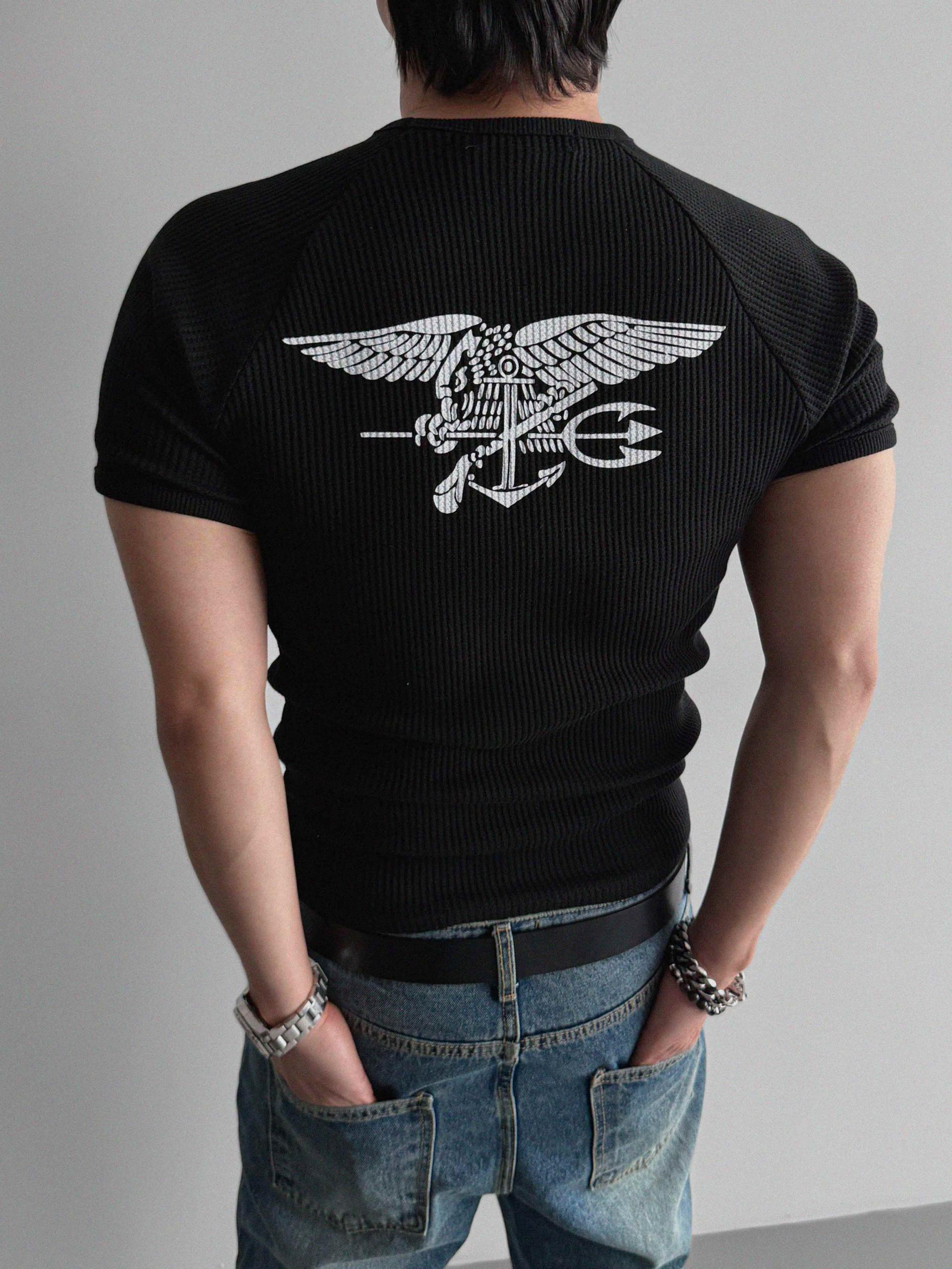 SEAL waffle muscle half t