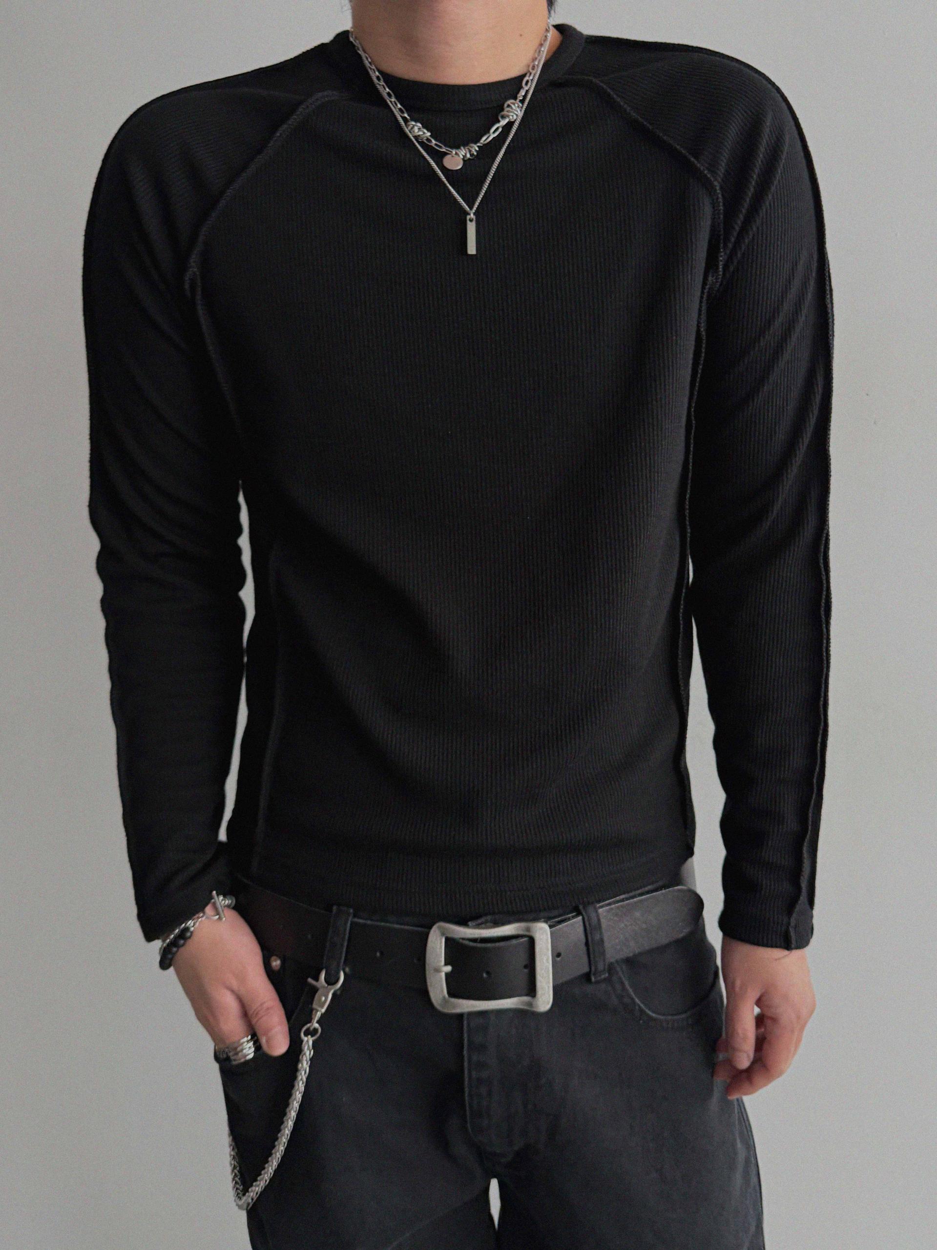 Outside Incision ribbed slim t
