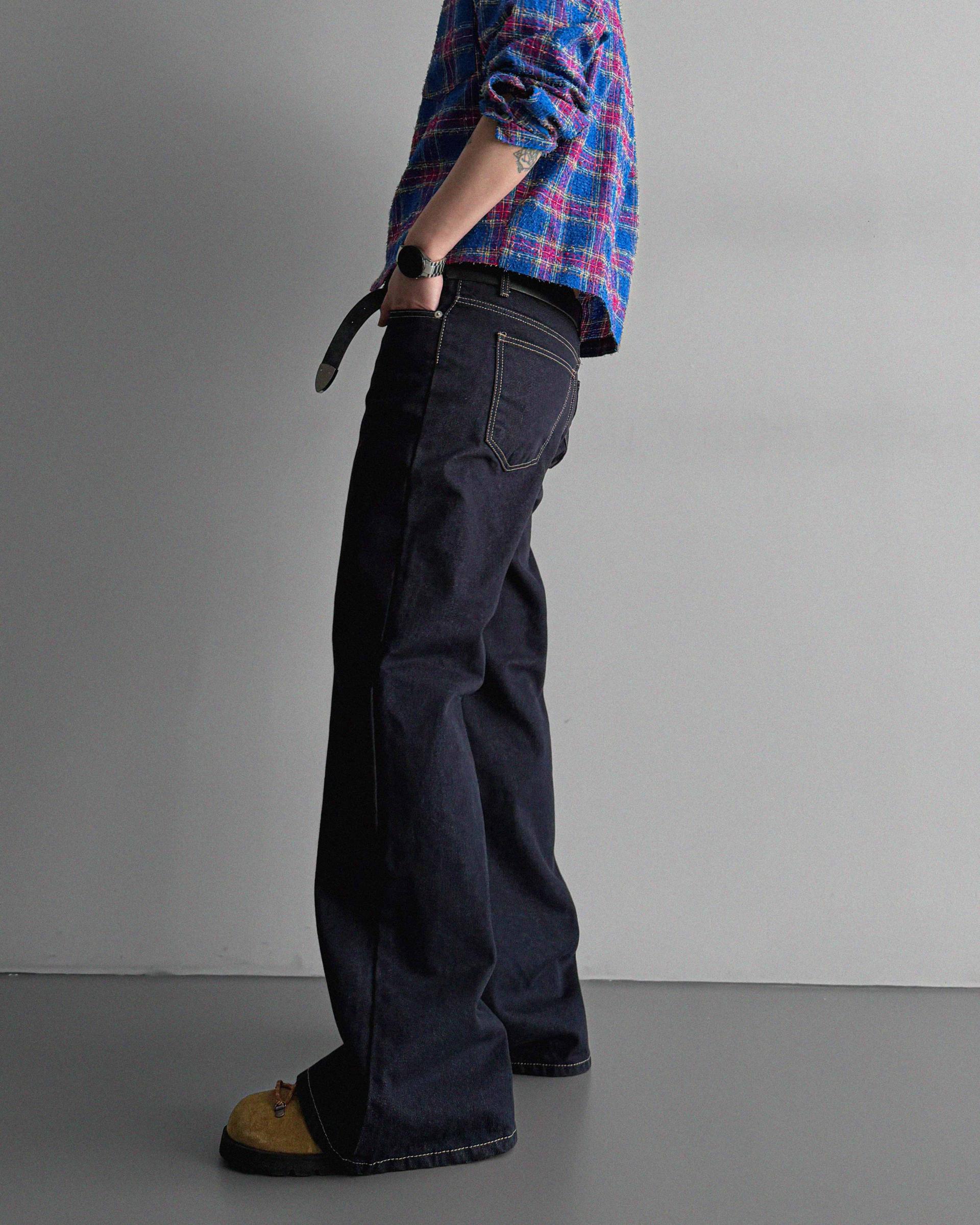 Indigo flare denim pants