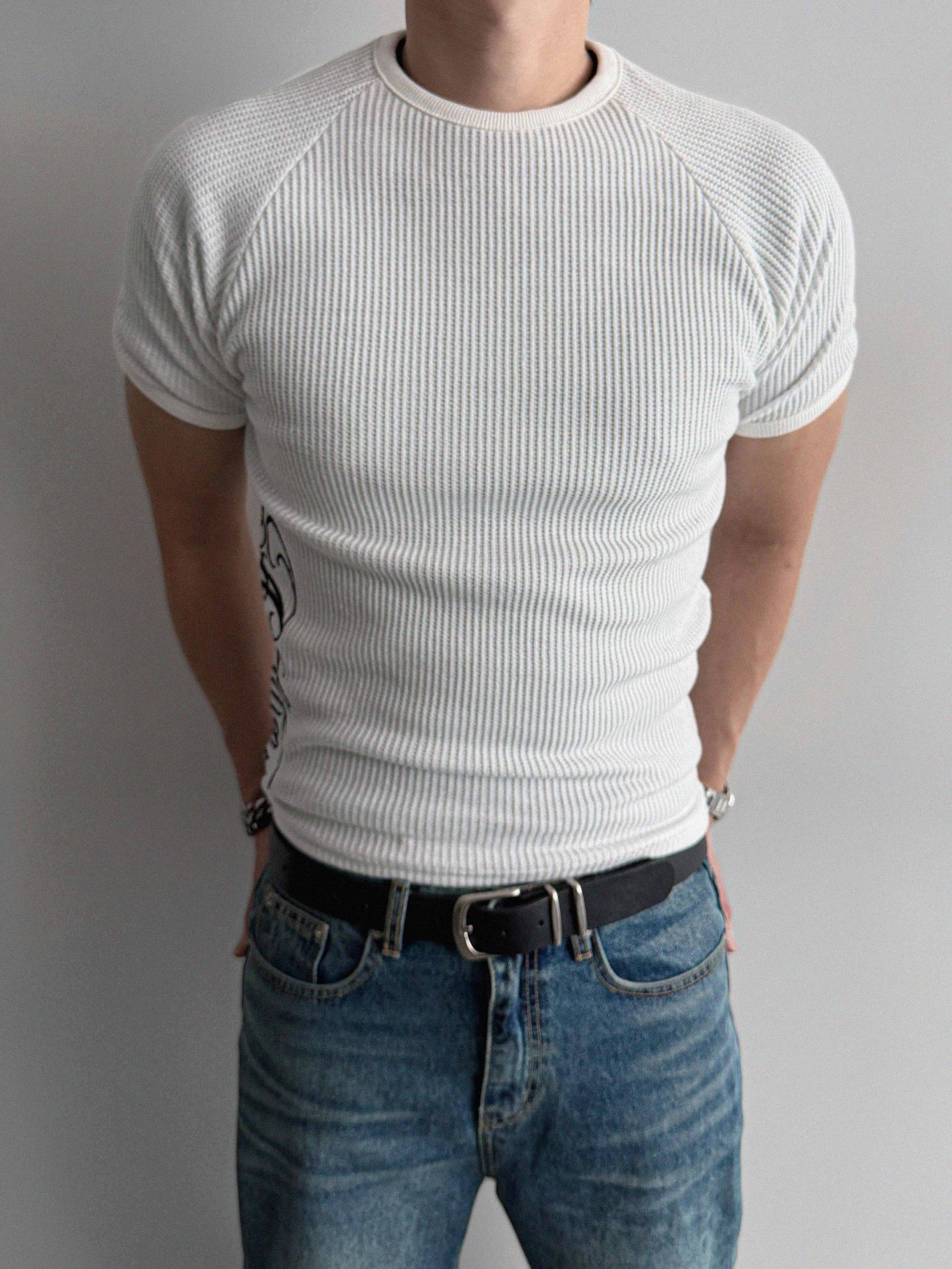 Chicano waffle muscle half t