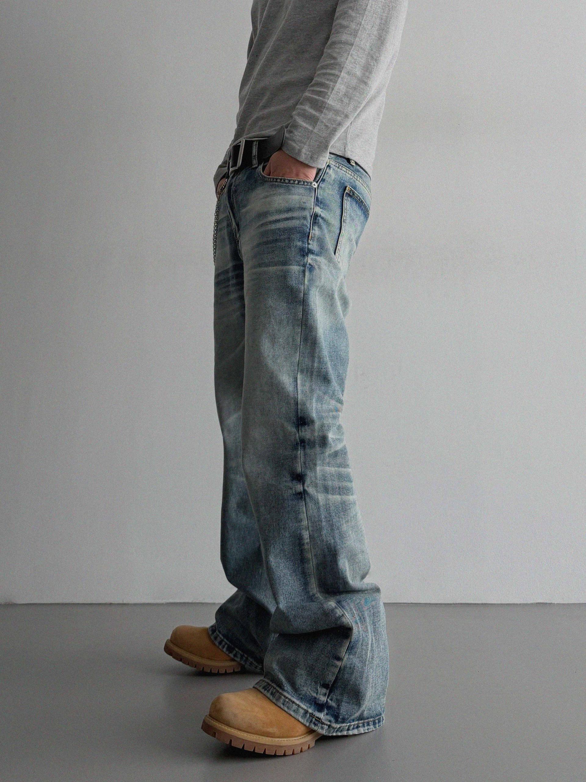 Mobe sand flare denim pants