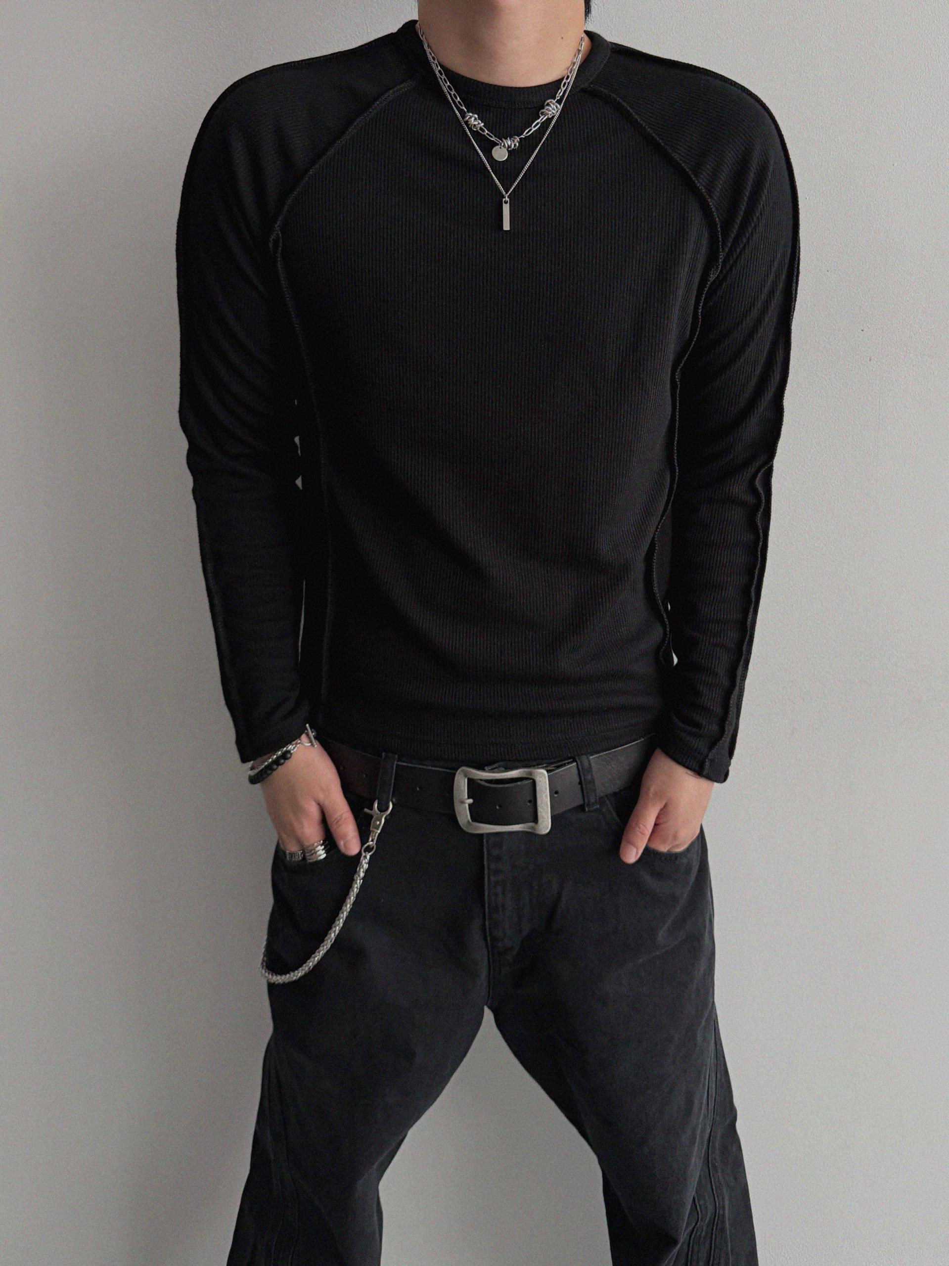 Outside Incision ribbed slim t