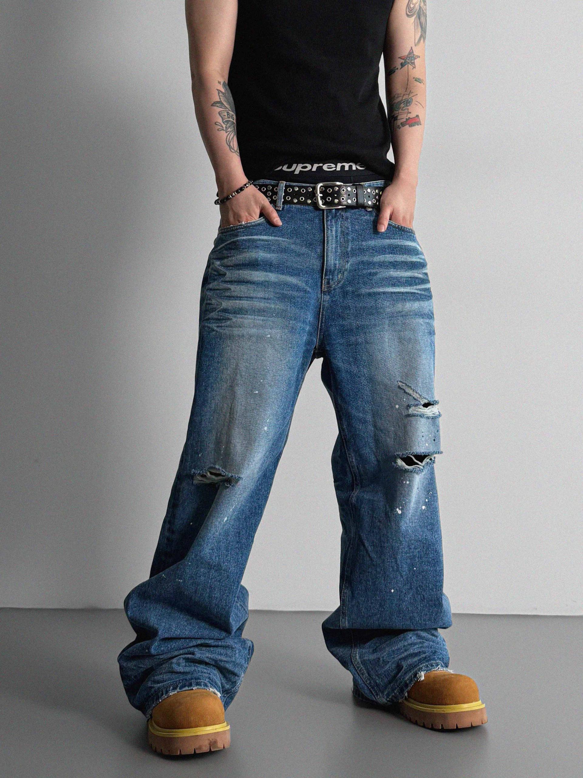 Ver-embo vintage denim pants