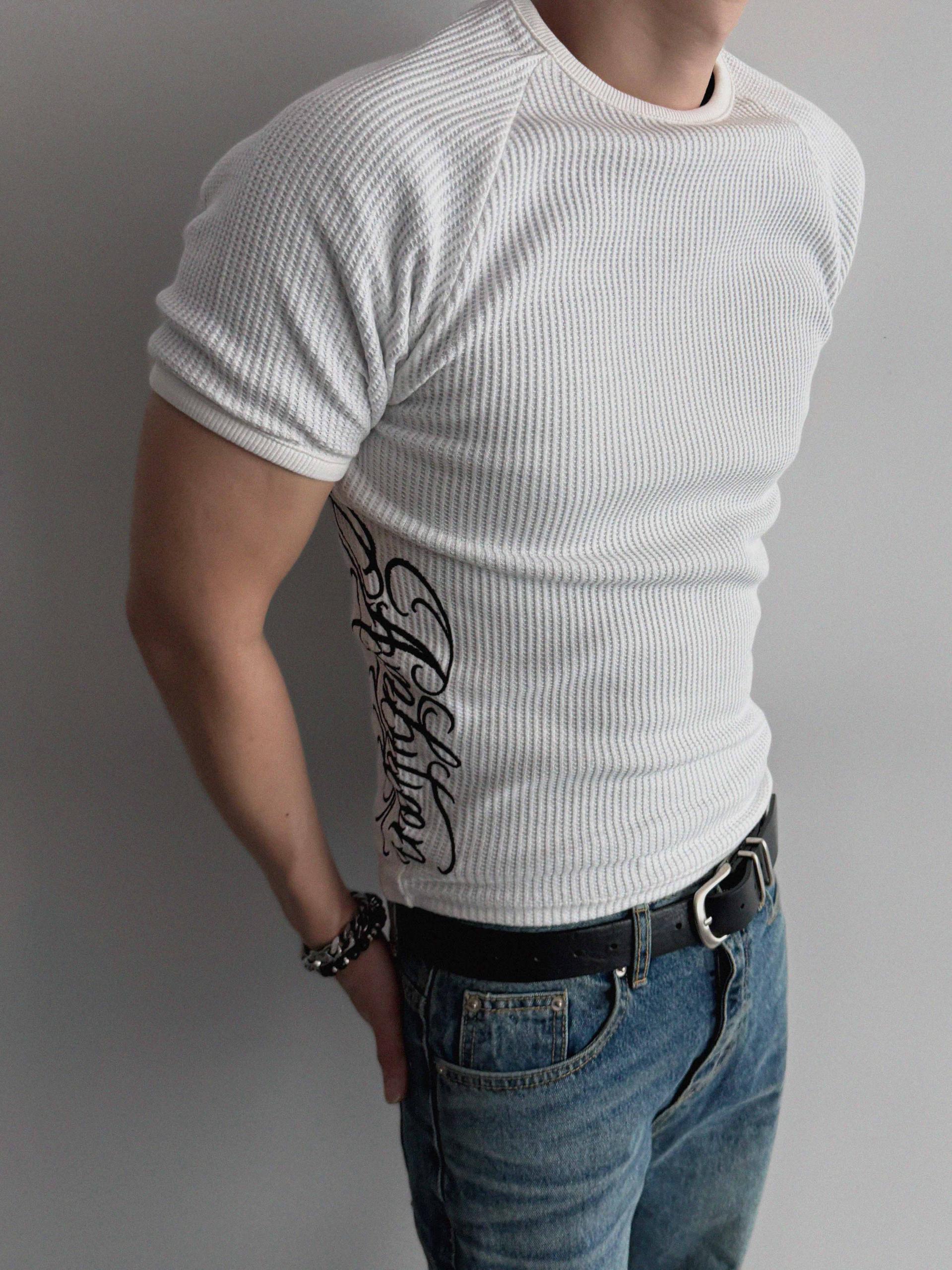 Chicano waffle muscle half t