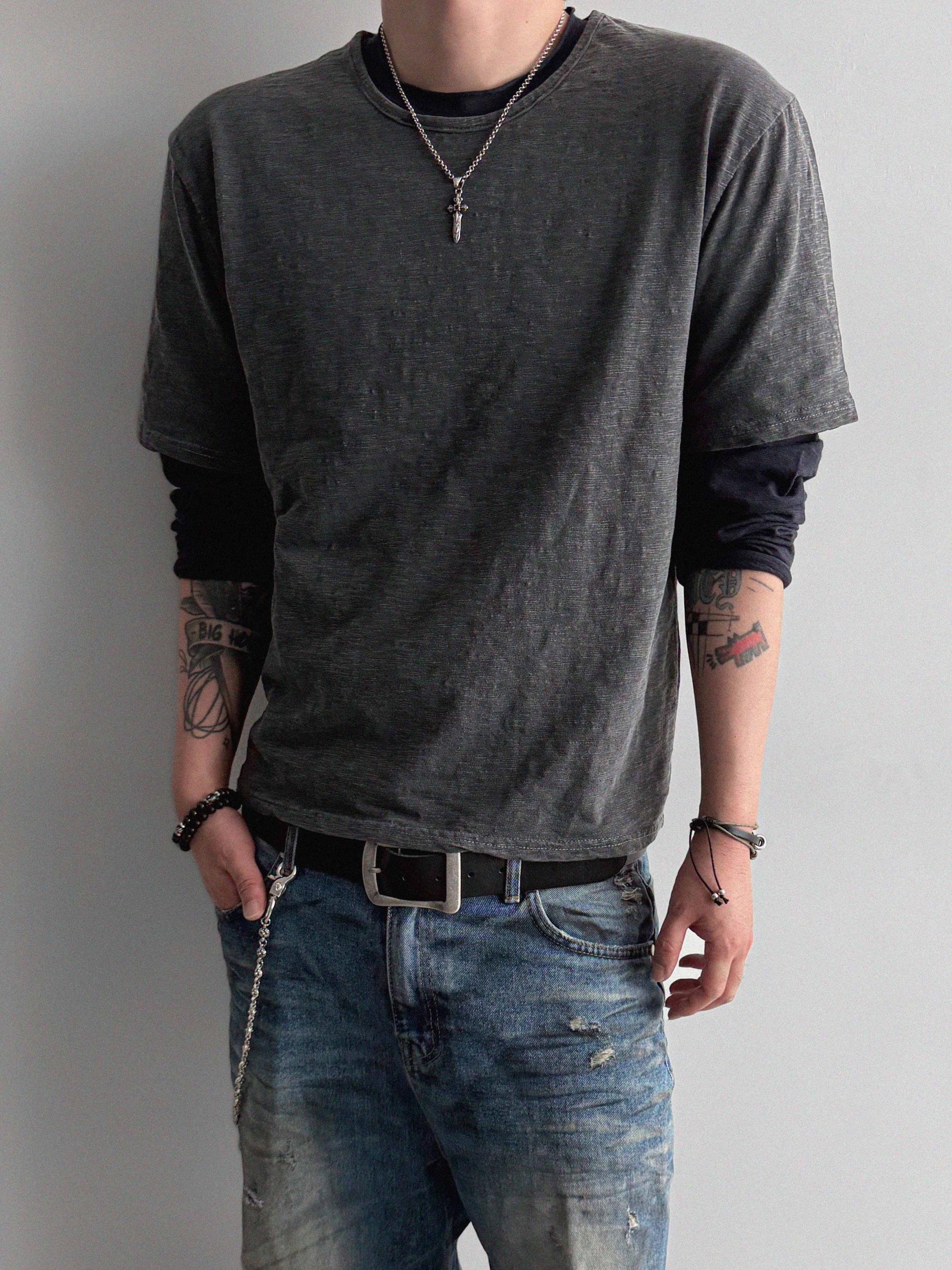 Slub pigment crop half t