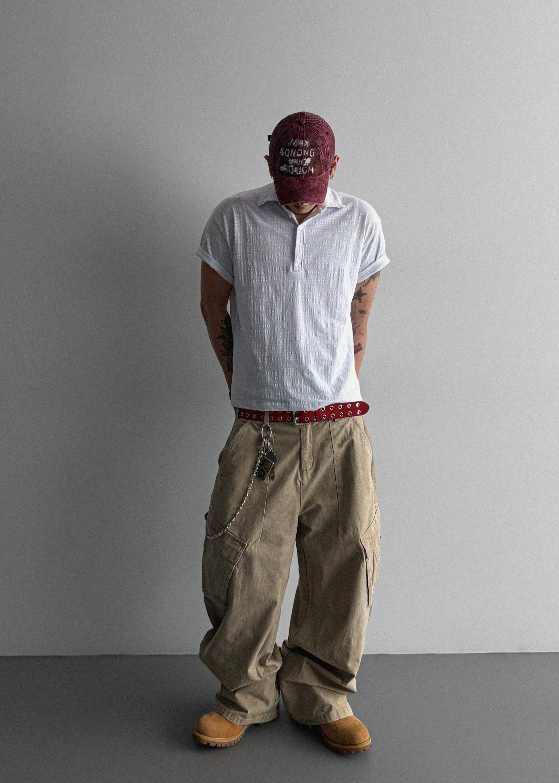 Slub collar half t