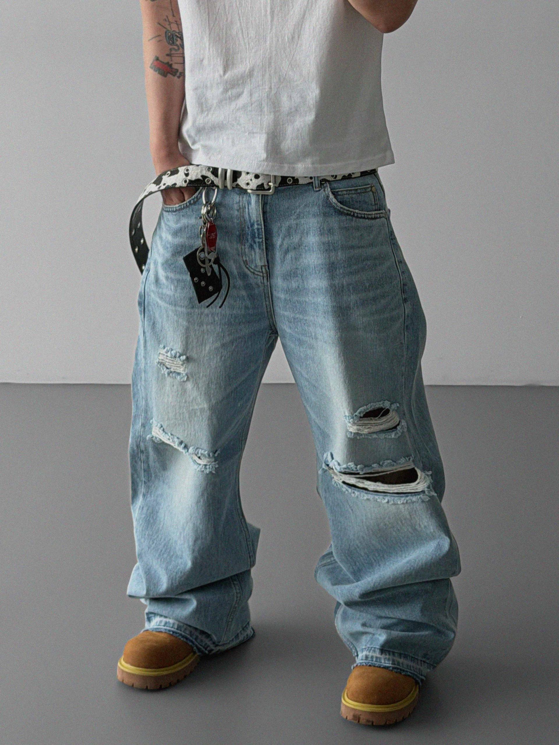 Charlene destroyed ice jeans