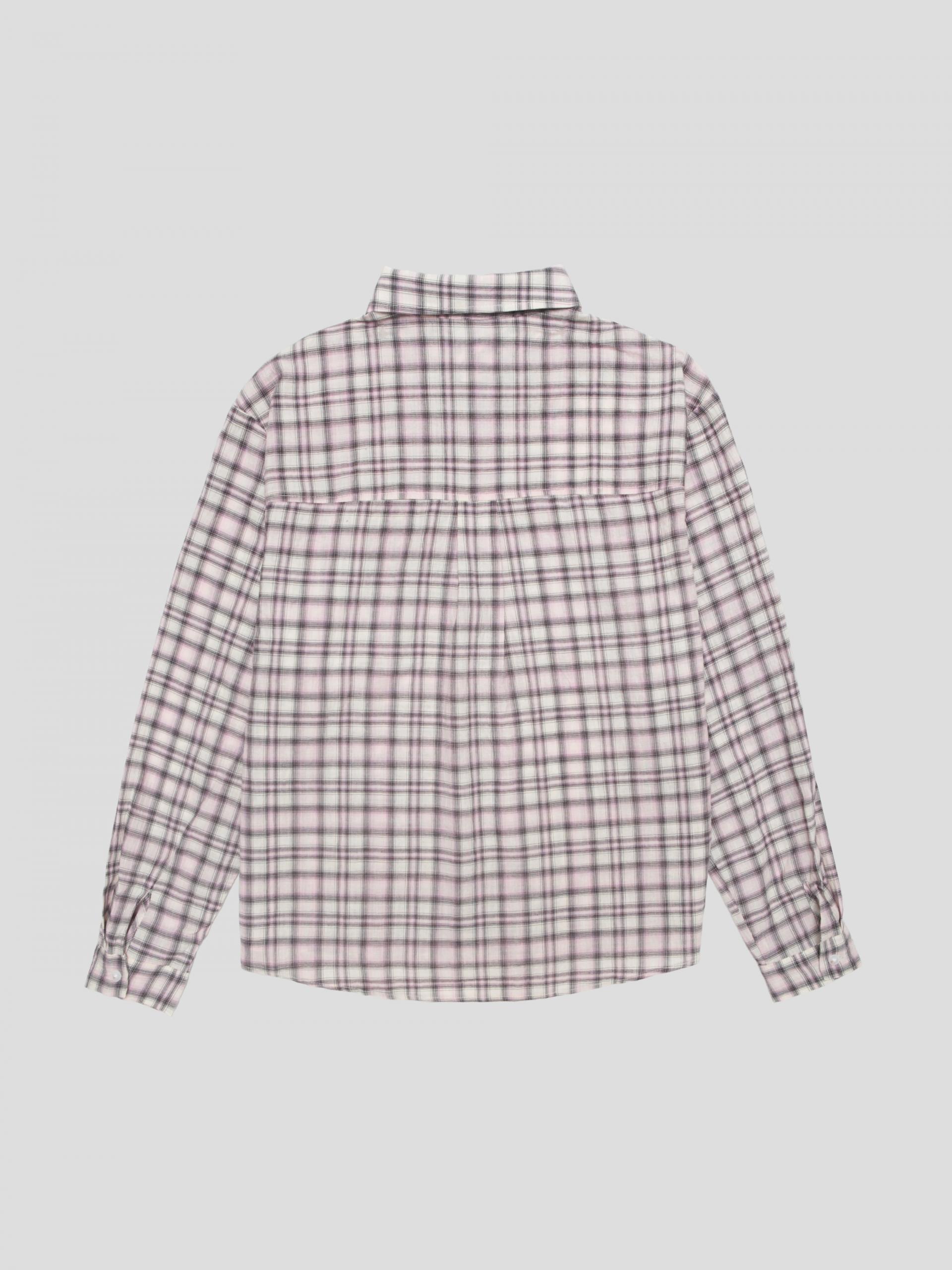 Linen two pocket crop check shirt