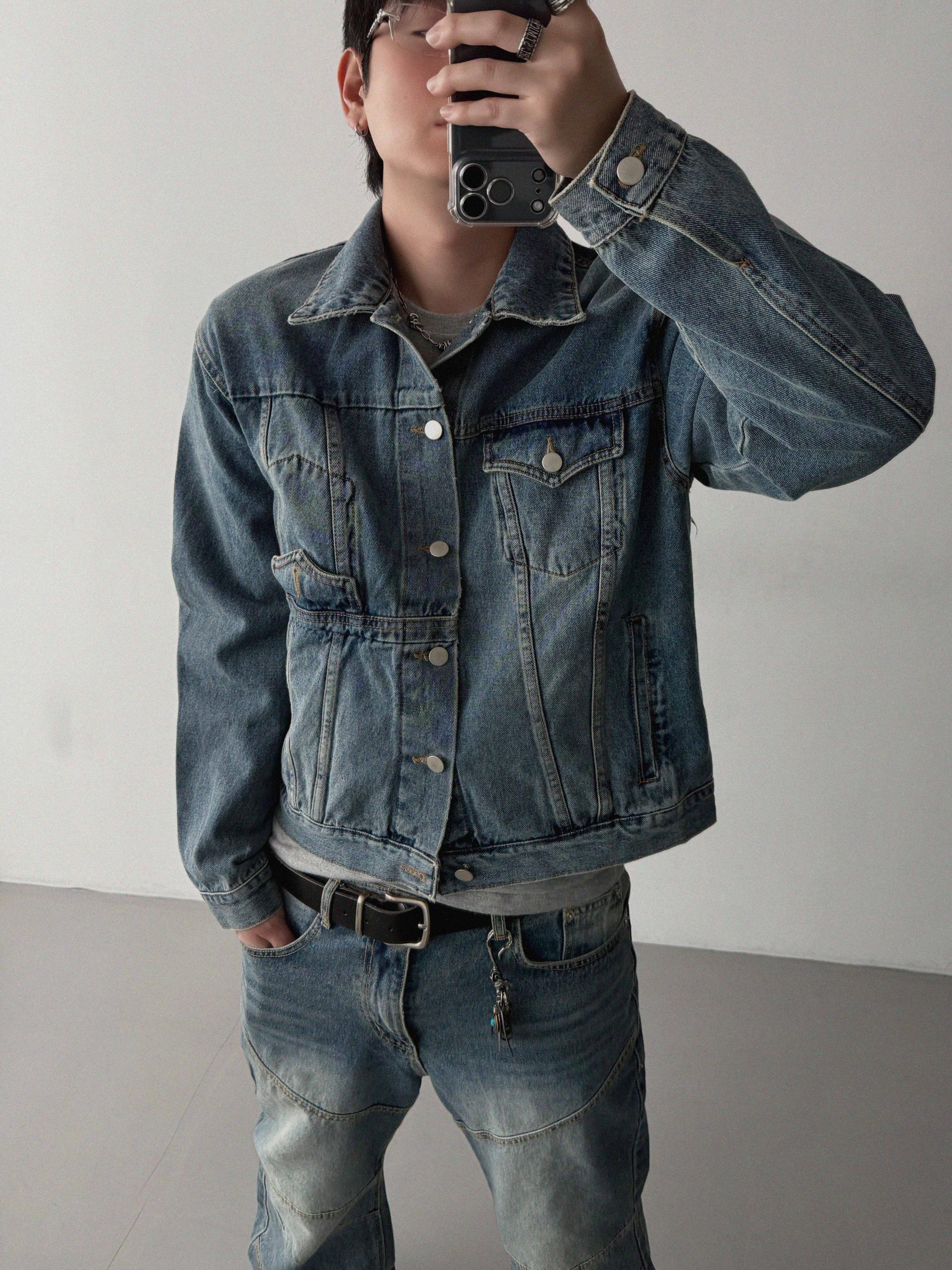 Mabel reverse crop denim jacket